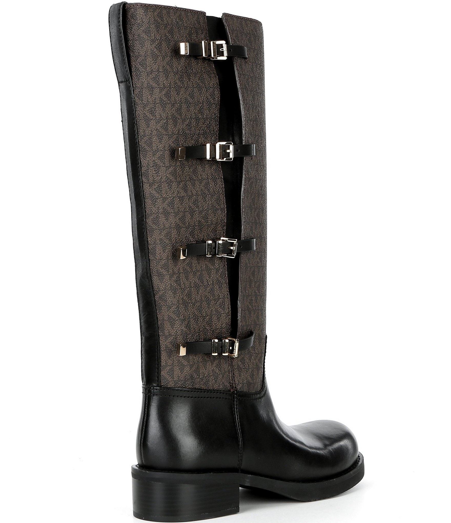 Michael Kors Darrington Signature Logo and Leather Buckle Hardware Tall Boots