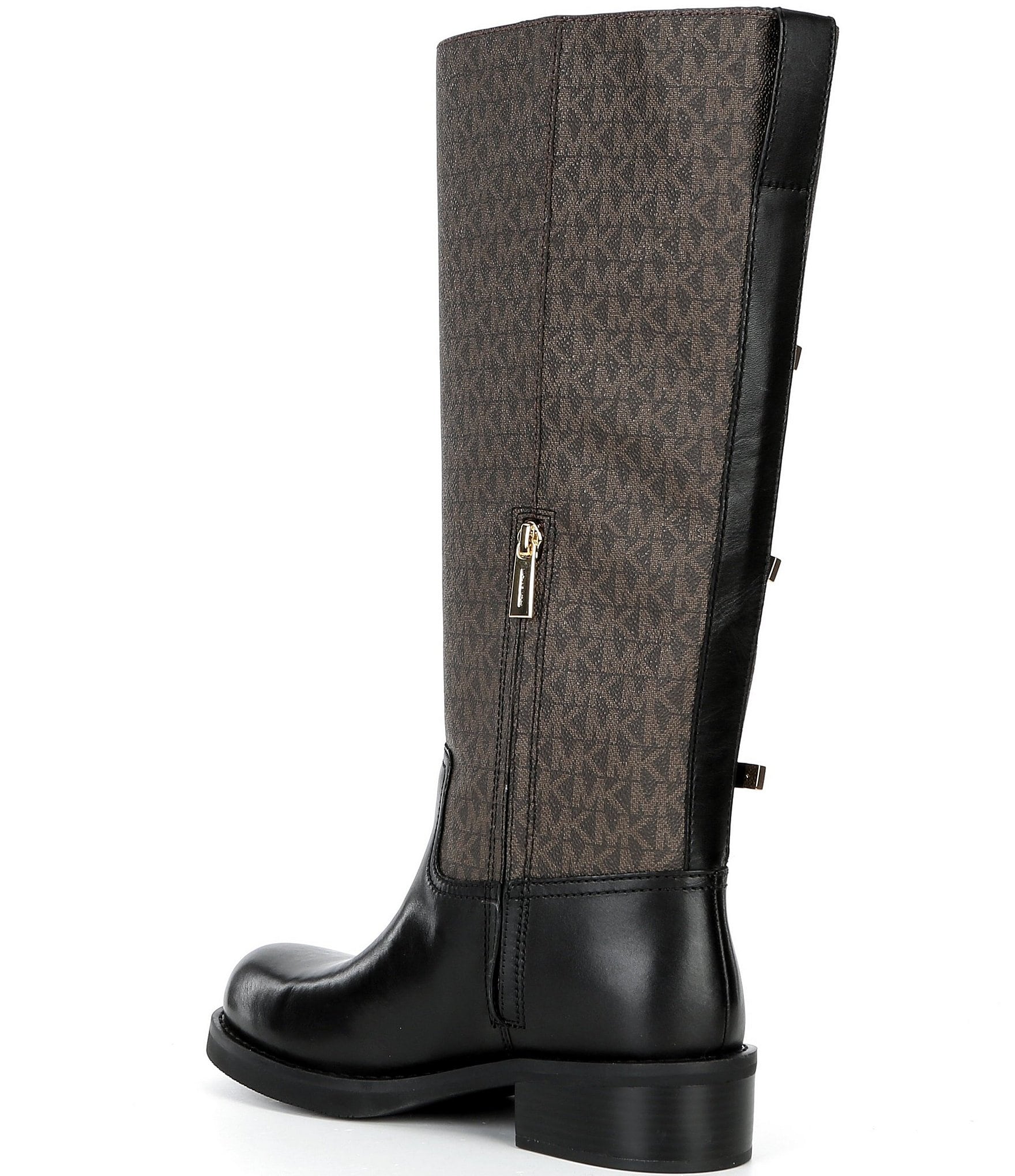 Michael Kors Darrington Signature Logo and Leather Buckle Hardware Tall Boots