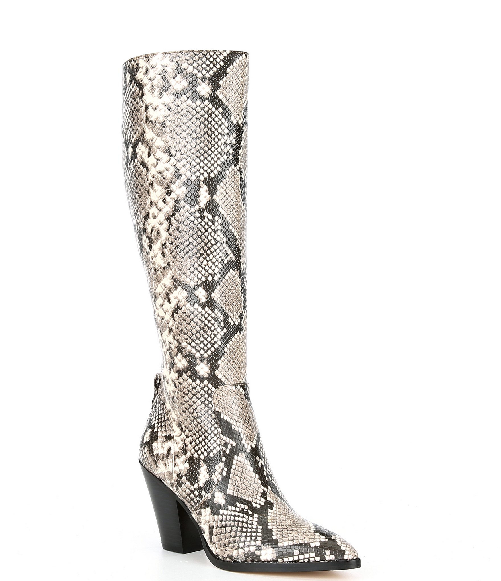Michael Kors Dover Snake Embossed Leather Tall Boots | Dillard's