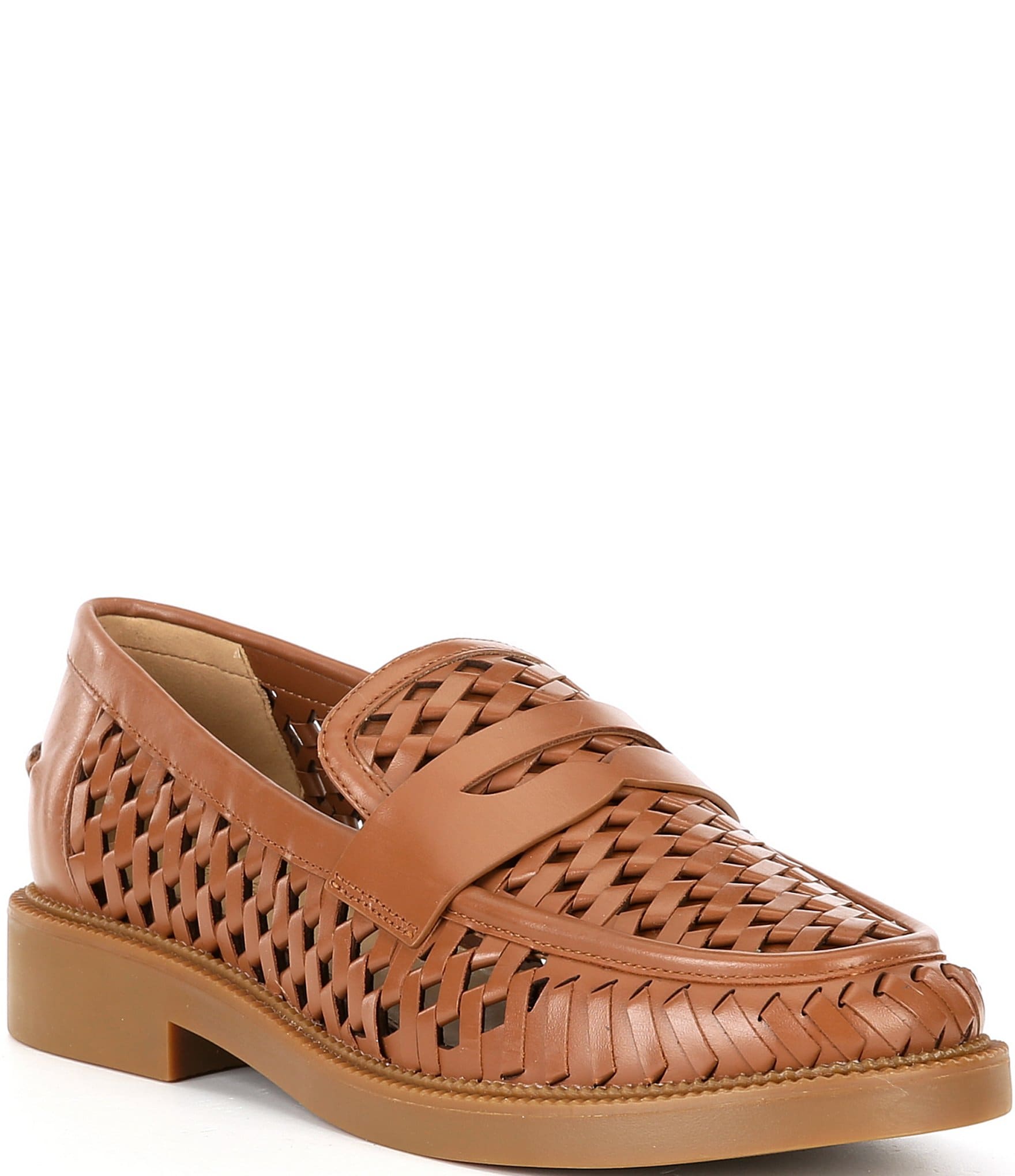 Michael Kors Eden Woven Leather Penny Loafers | Dillard's