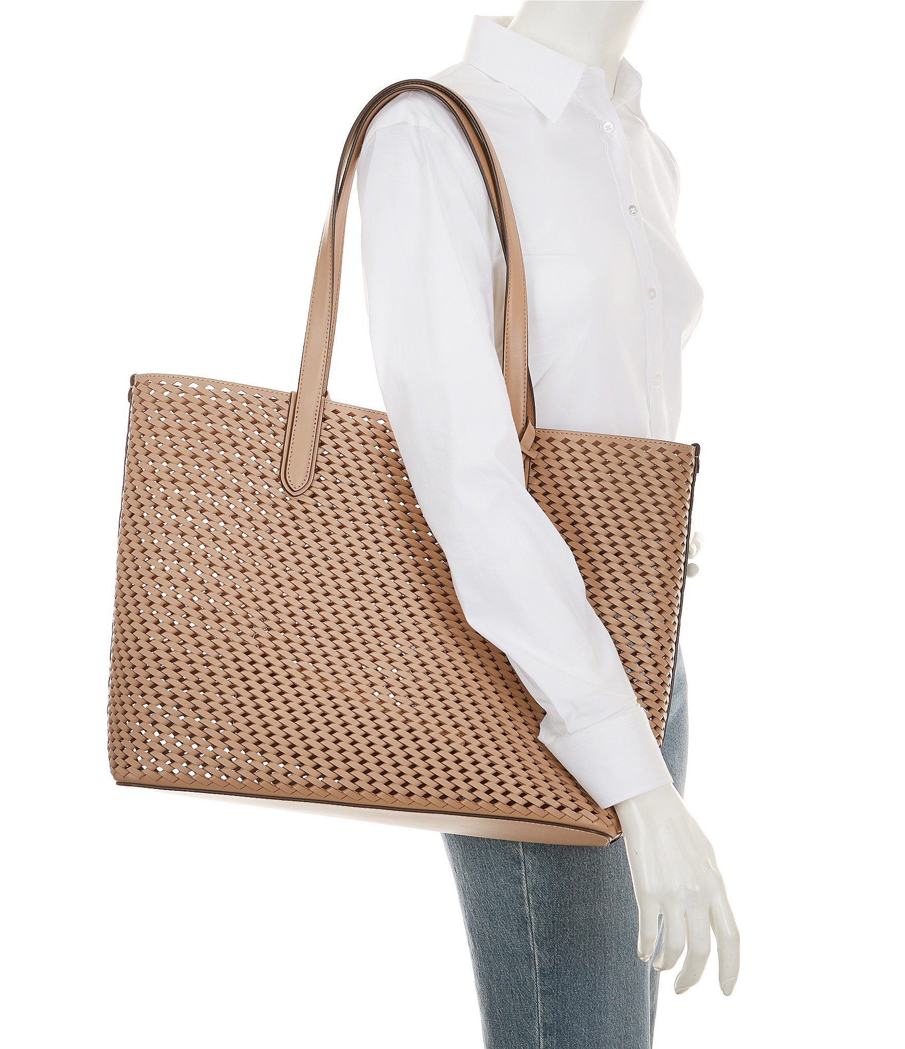 Michael Kors Eliza Extra-Large Hand-Woven Leather Tote Bag