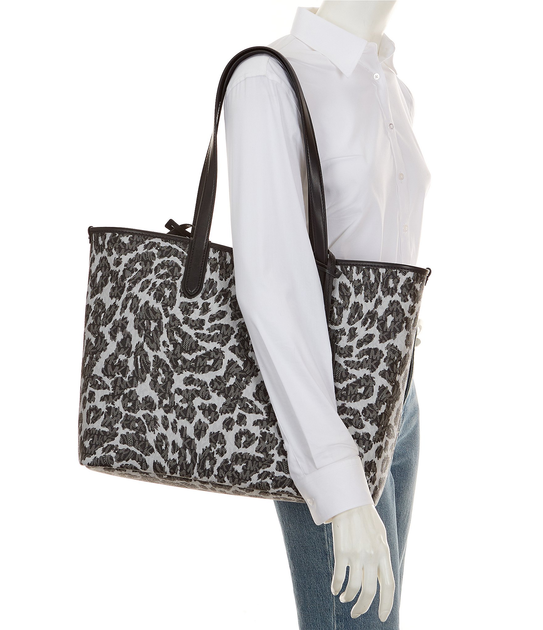 Michael Kors Eliza Extra-Large Leopard Logo Tote Bag