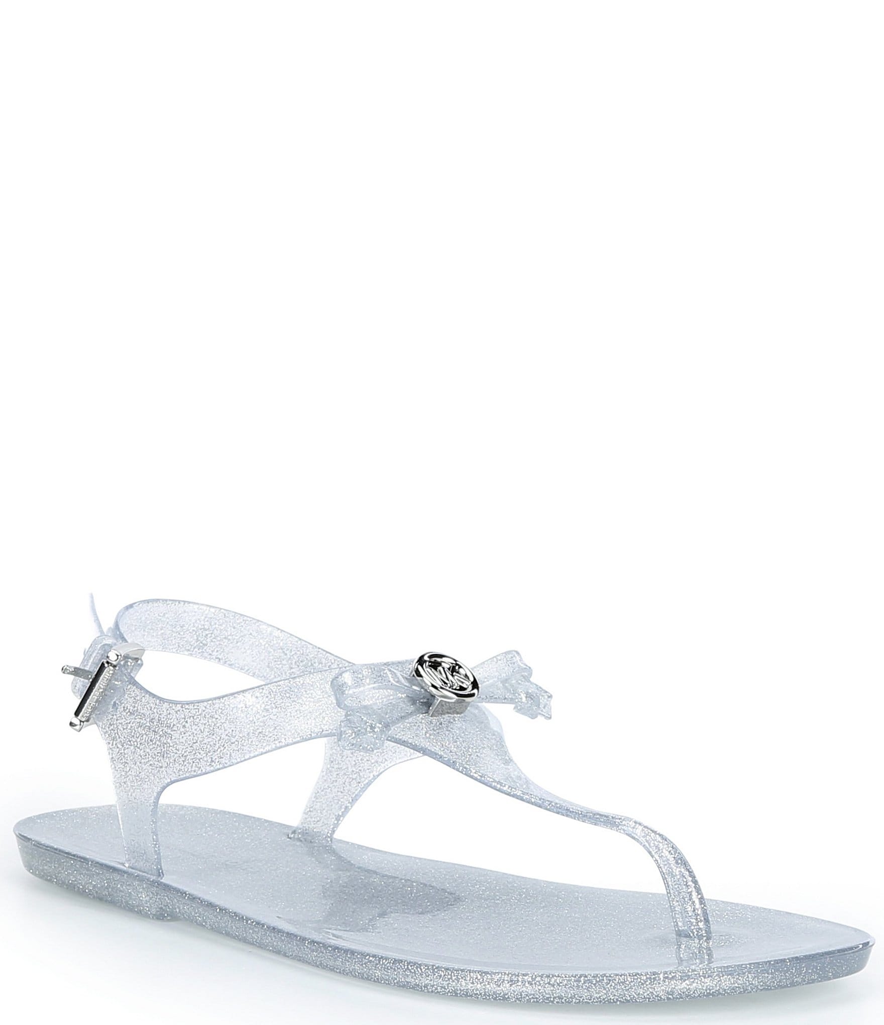 Michael Kors Eva Glitter Jelly Slingback Thong Bow Sandals