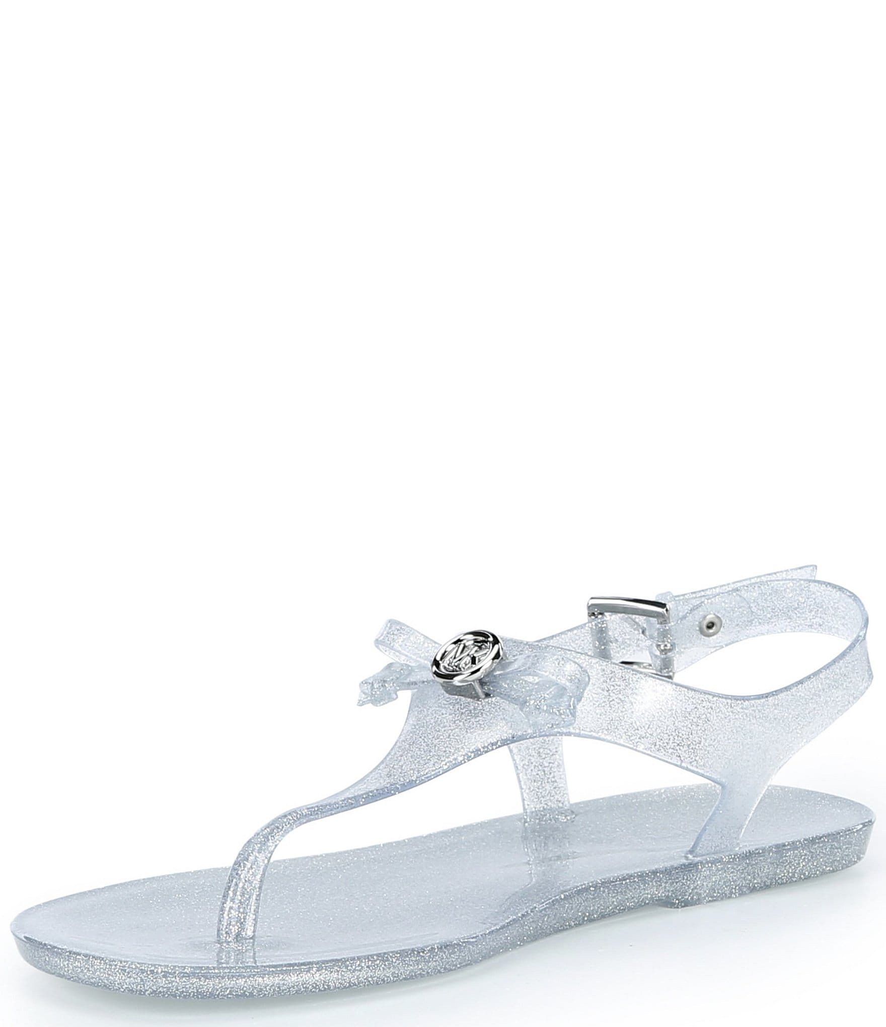 Michael Kors Eva Glitter Jelly Slingback Thong Bow Sandals