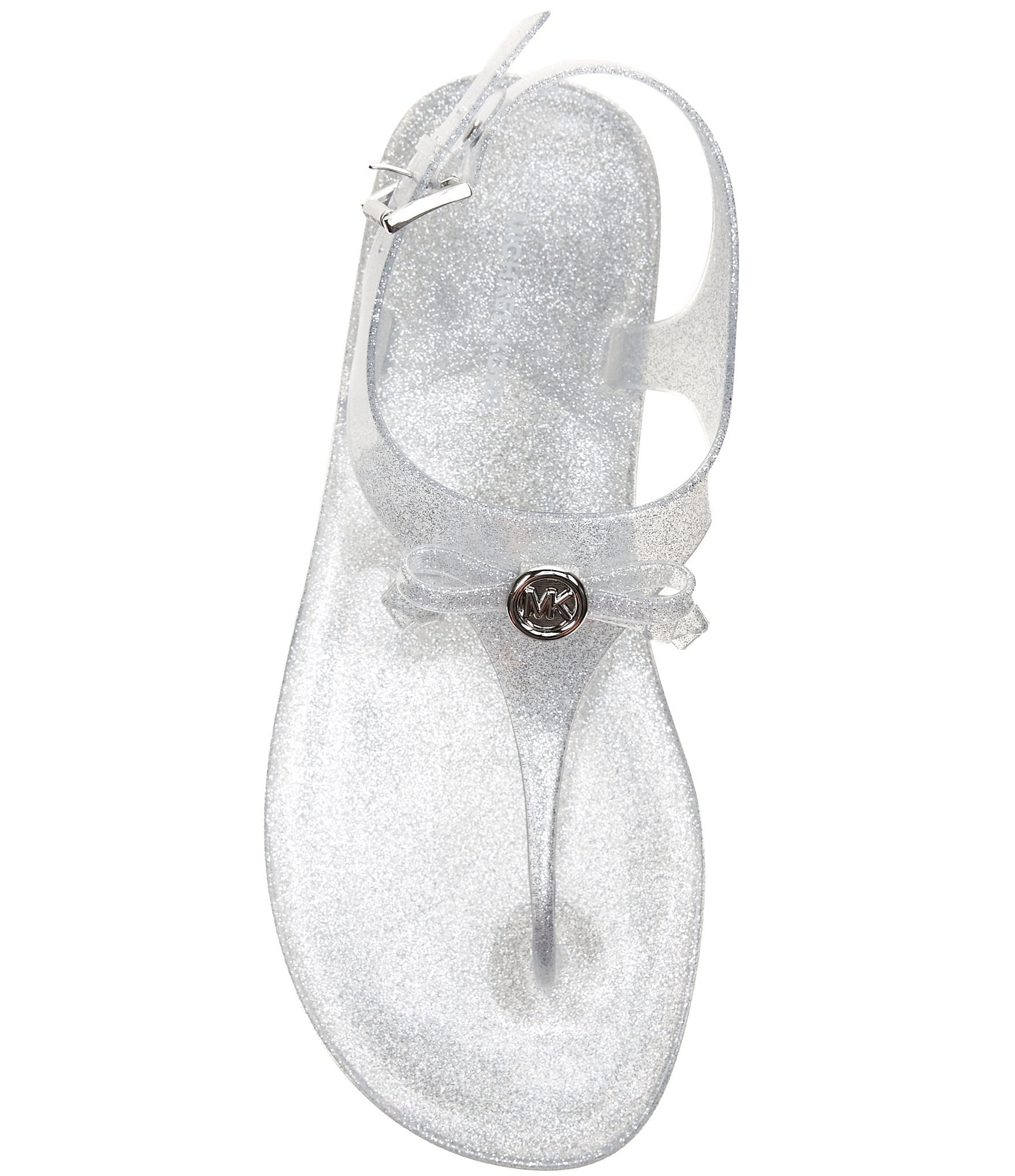 Michael Kors Eva Glitter Jelly Slingback Thong Bow Sandals