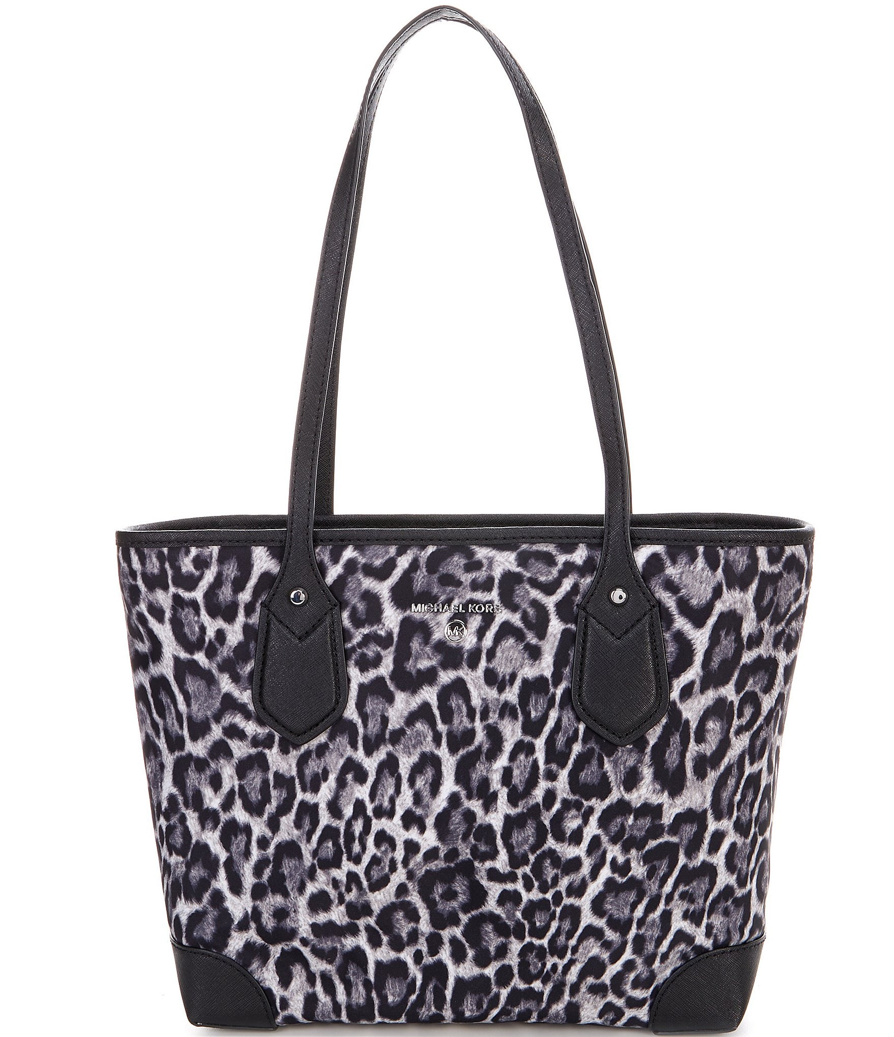 Michael Kors Eva Leopard Print Small Top Zip Nylon Tote Bag | Dillard's