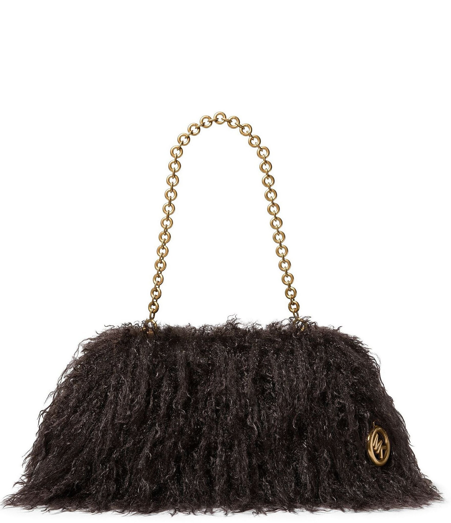 Michael Kors Goldie Large Cloud Sherling Frame Clutch Bag