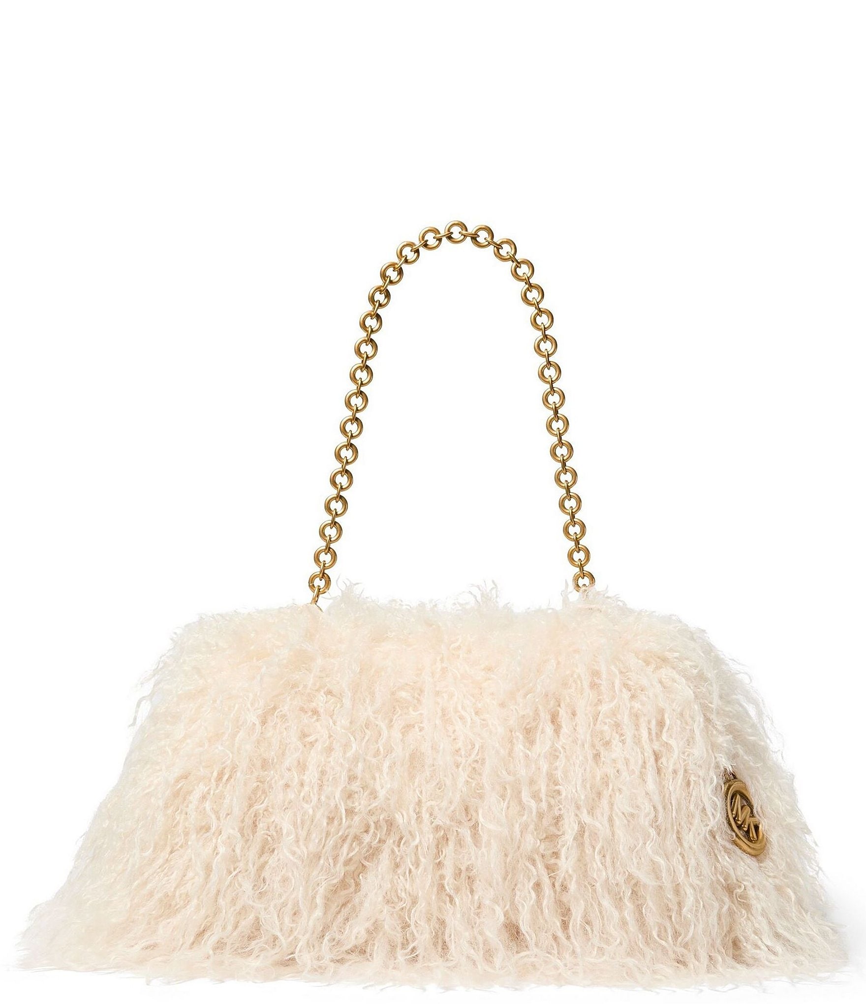 Michael Kors Goldie Large Cloud Sherling Frame Clutch Bag