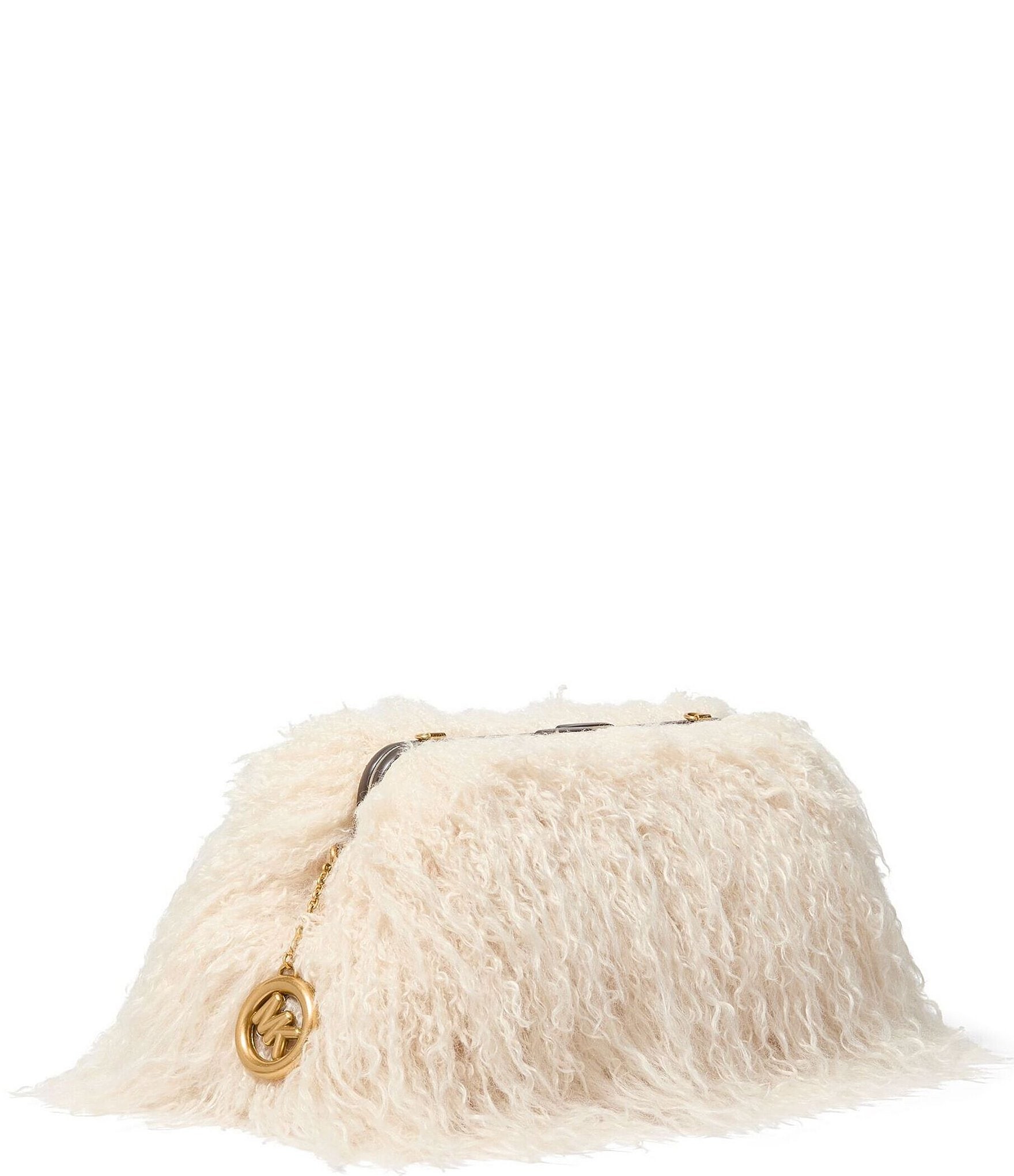 Michael Kors Goldie Large Cloud Sherling Frame Clutch Bag