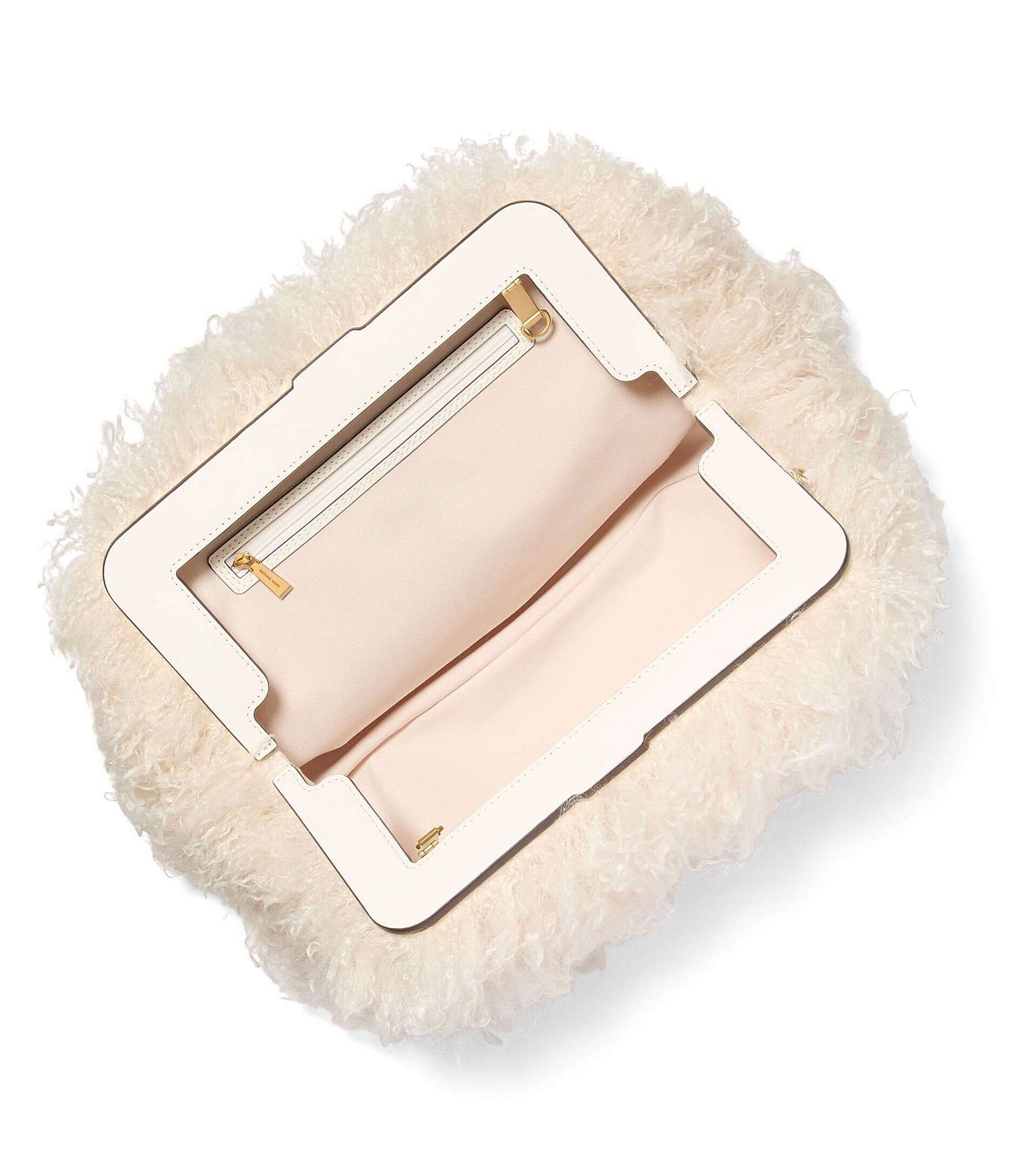 Michael Kors Goldie Large Cloud Sherling Frame Clutch Bag