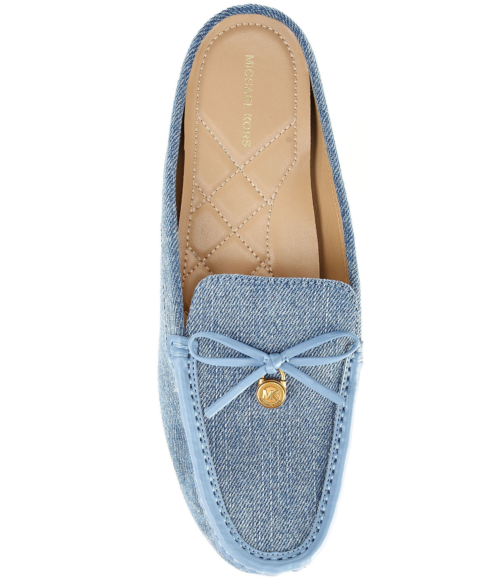 Michael Kors Greta Washed Denim Bow Mules