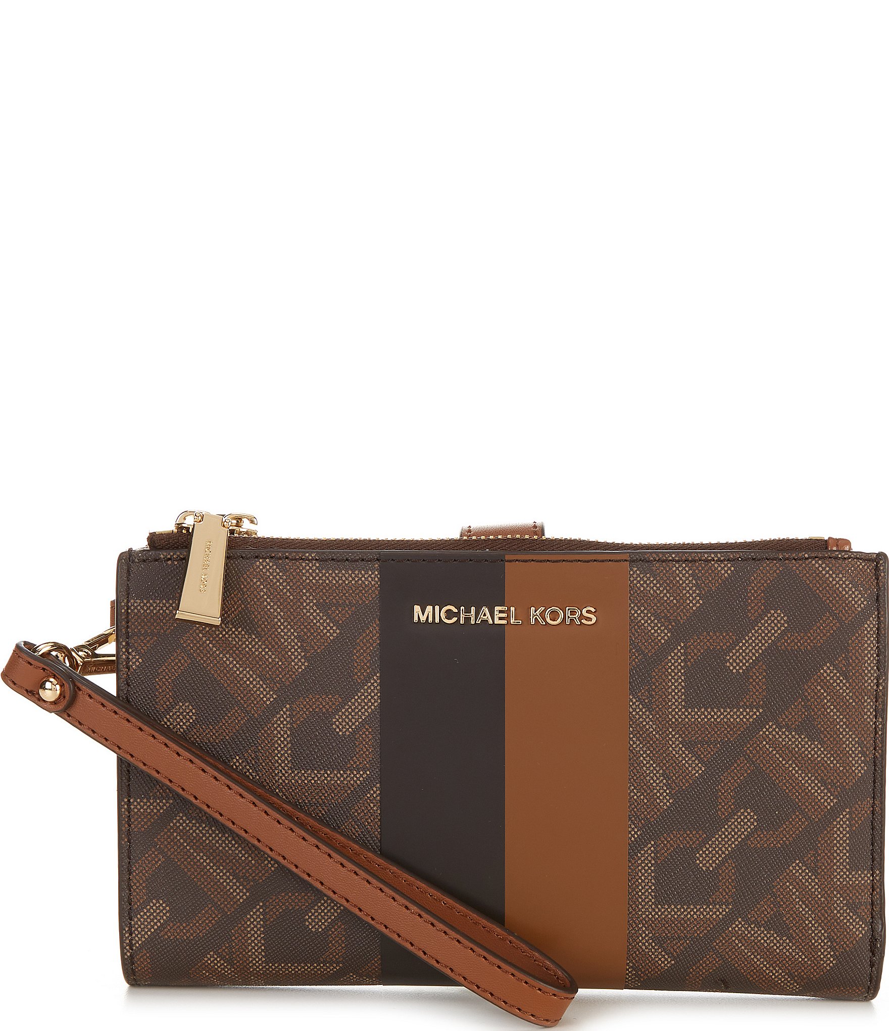 MICHAEL KORS: Michael Jet Set wallet in coated fabric - Brown