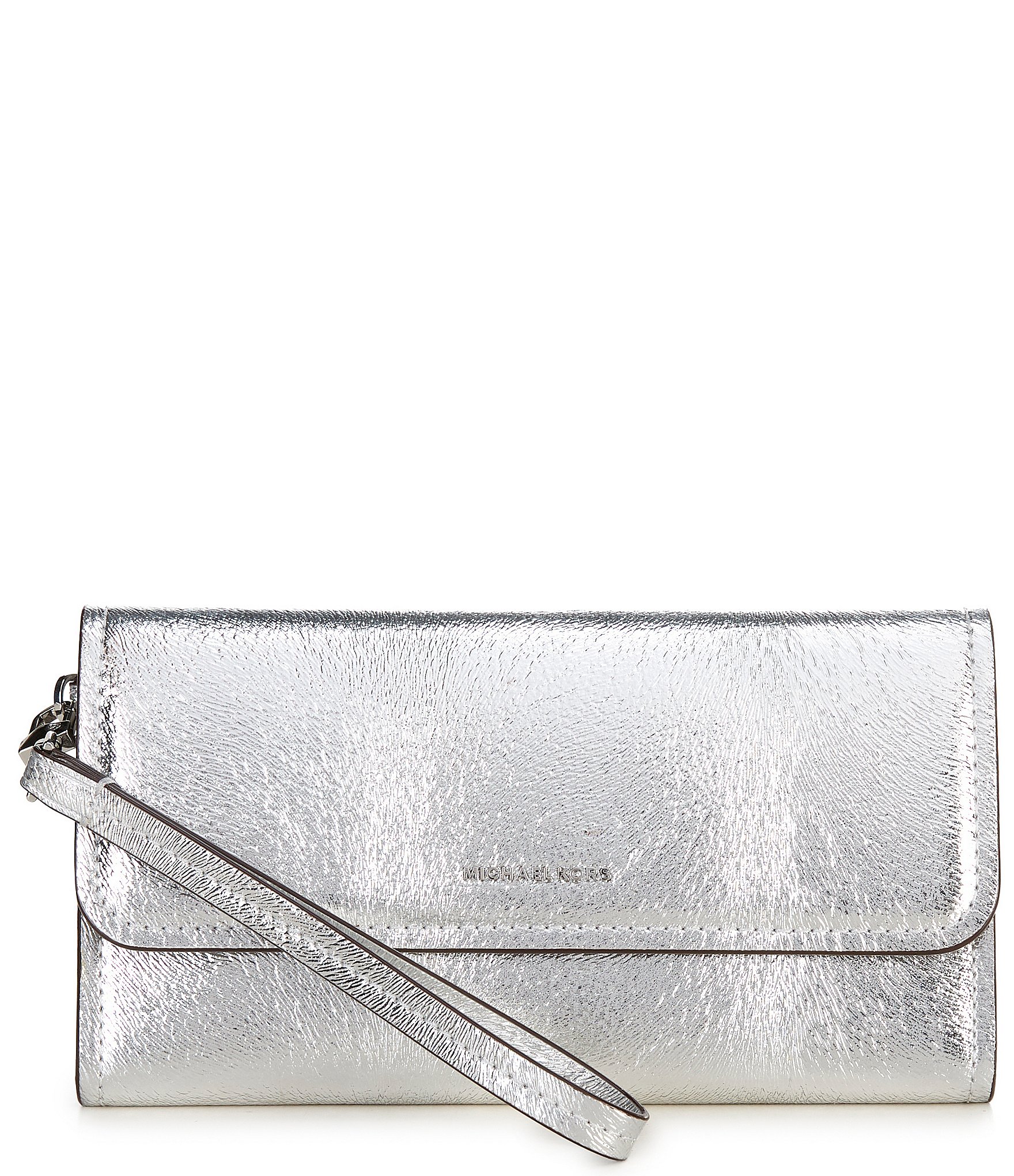 Michael Kors Jet Set Medium Metallic Flap Double Zip Wristlet