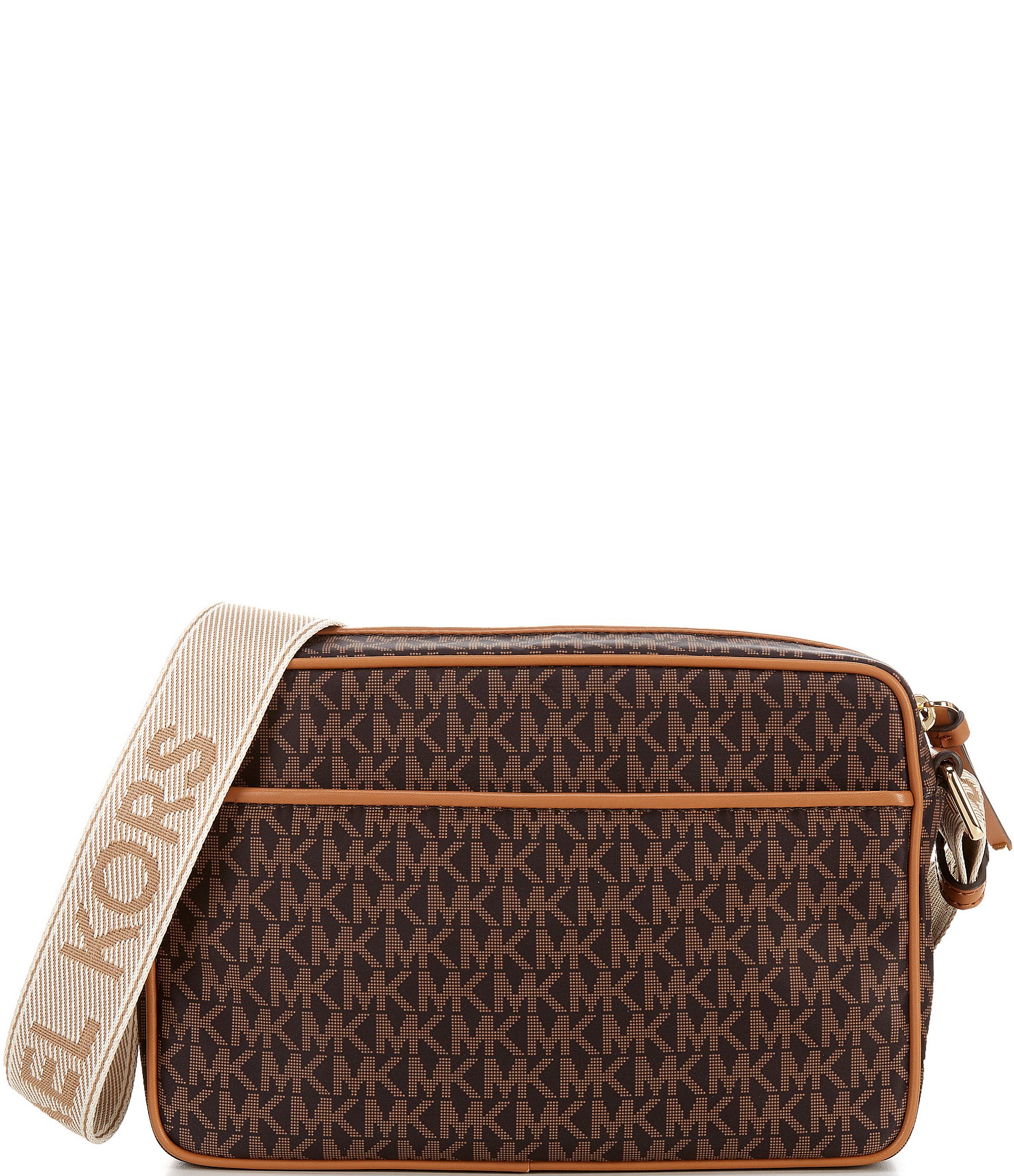 Michael Kors Jet Set Nylon Signature Logo Large E/W Crossbody Bag