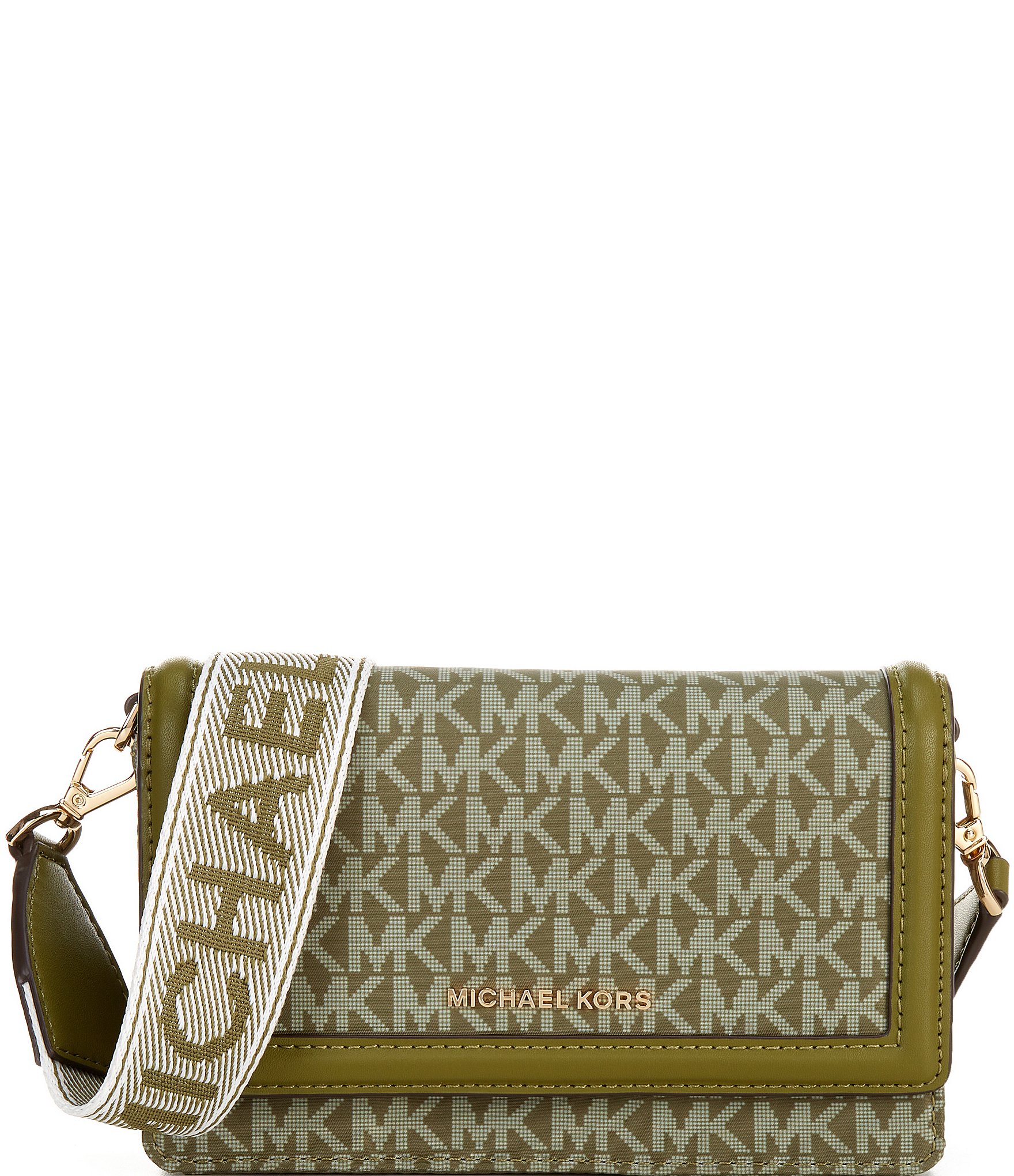 Michael Kors Nylon Jet Set Small Logo Print Woven Smartphone Crossbody Bag