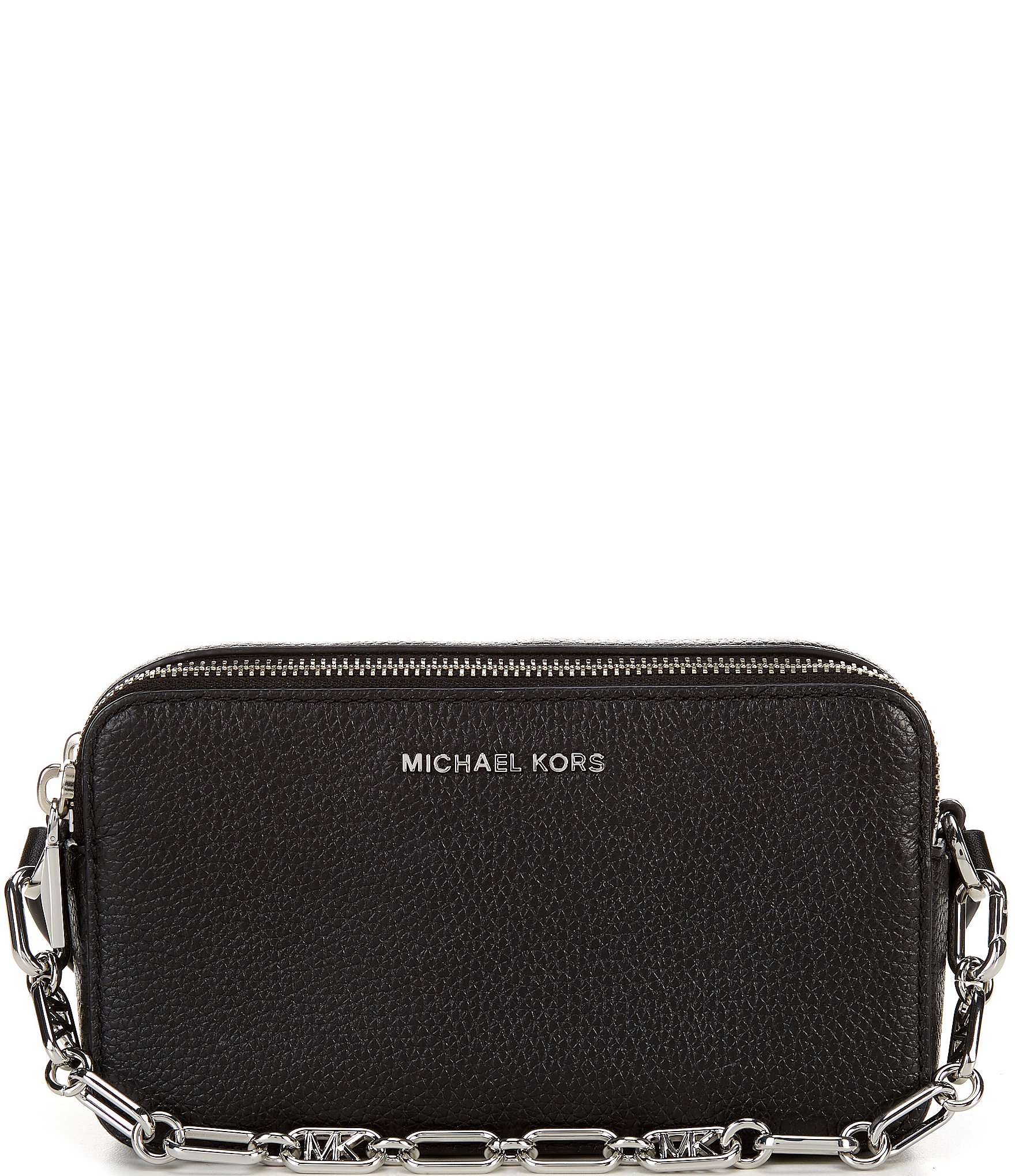Michael Kors Jet Set Small Pebbled Leather Gold Tone Double Zip Camera Bag