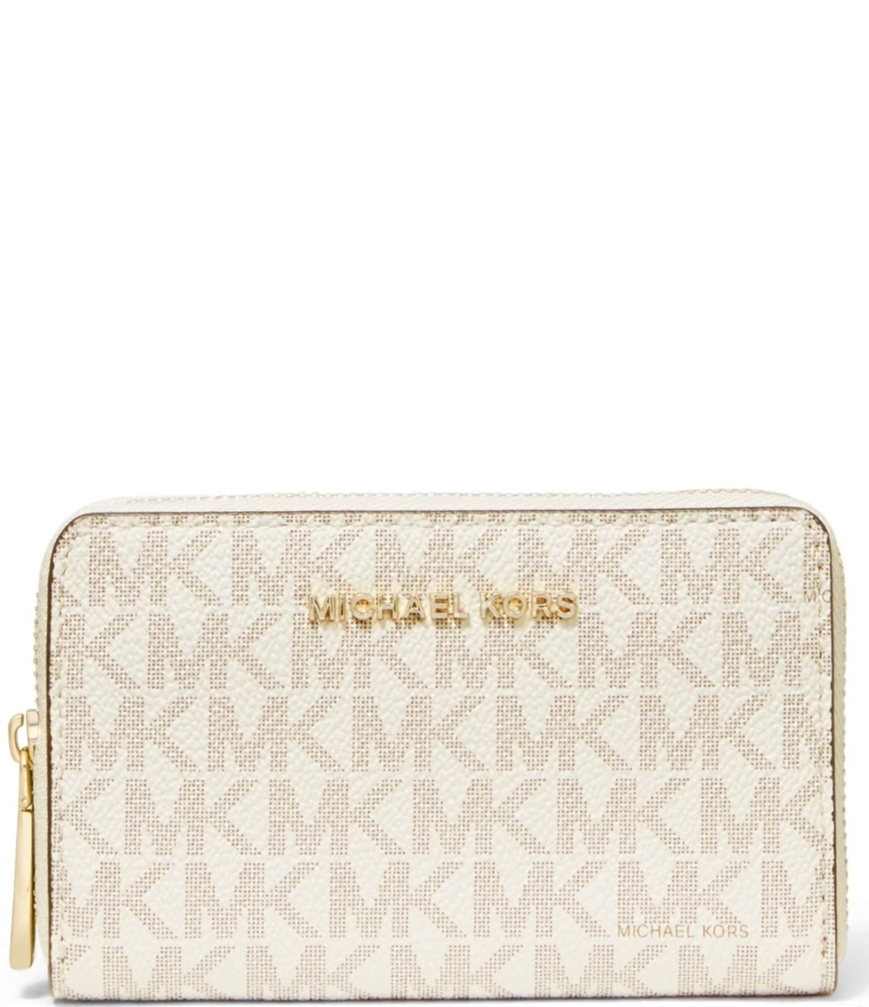 Michael Kors Jet Set Small Signature Logo Semi Lux Zip Around Card Case