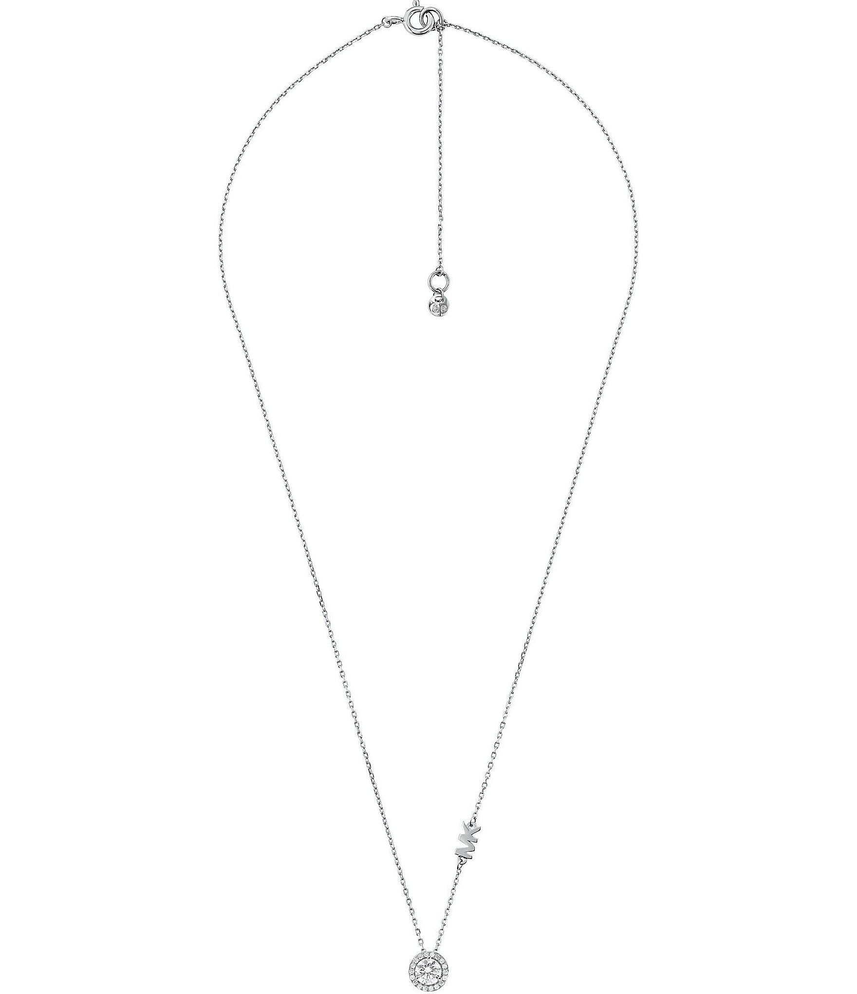 Michael Kors Kros Brilliance CZ Pendant Necklace