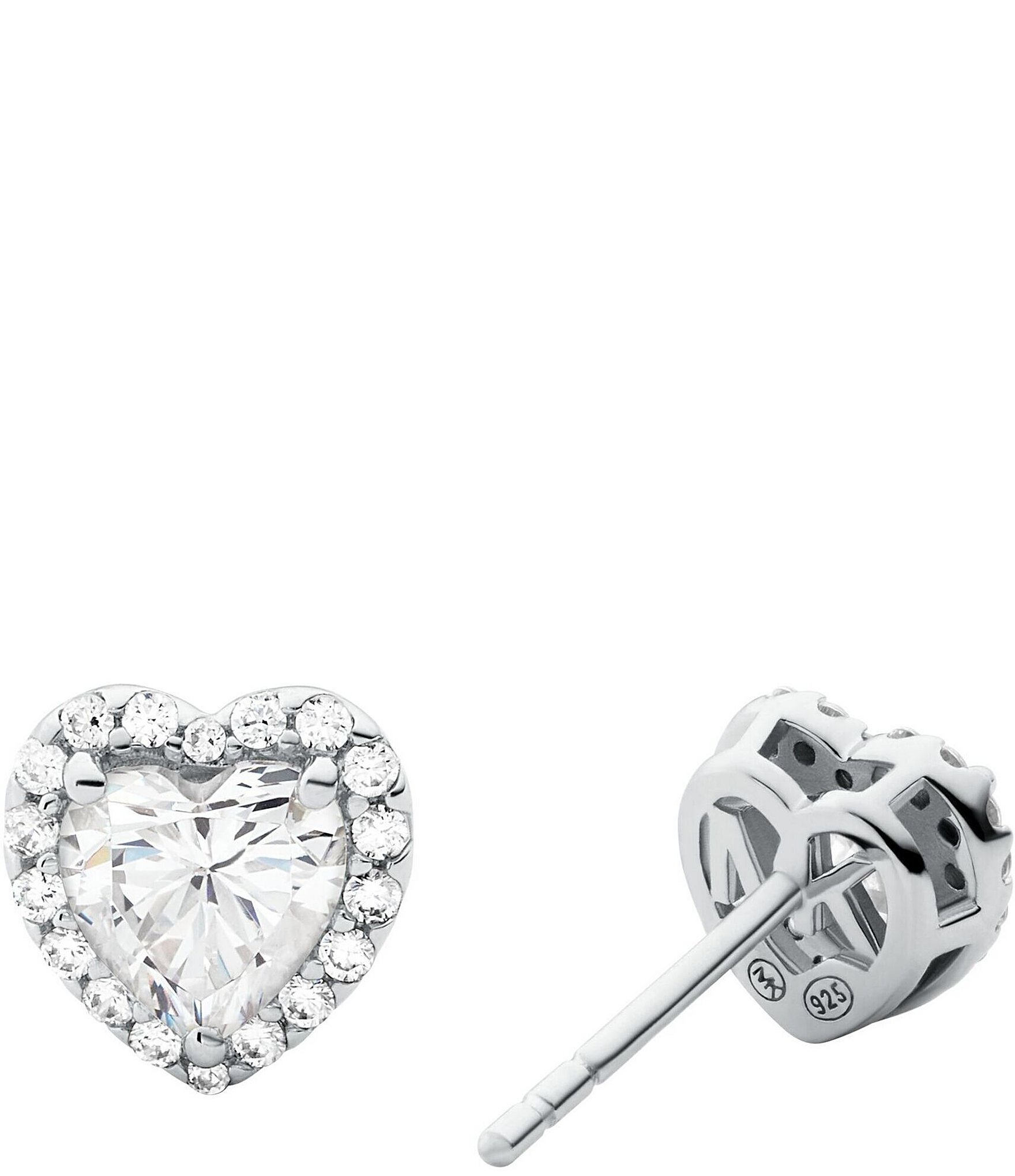 Michael Kors Kors Brilliance Pave Heart Stud Earrings