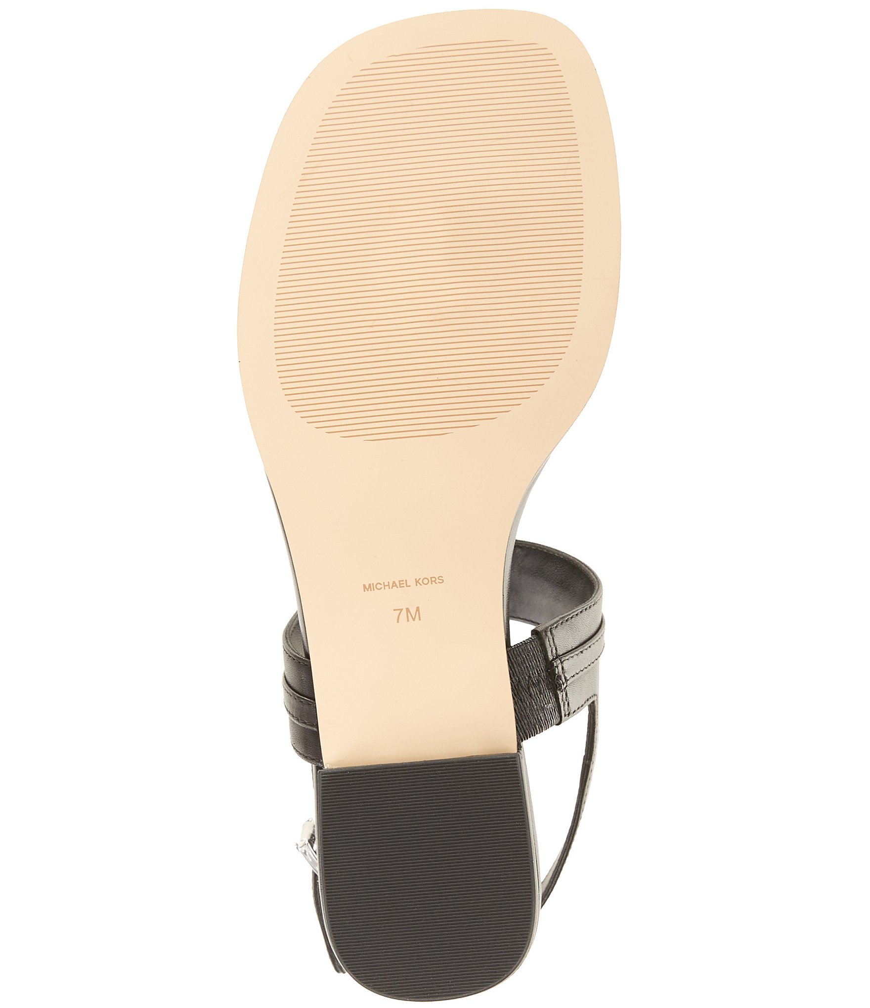 Michael Kors Marcia Leather Chain Hardware Thong Sandals