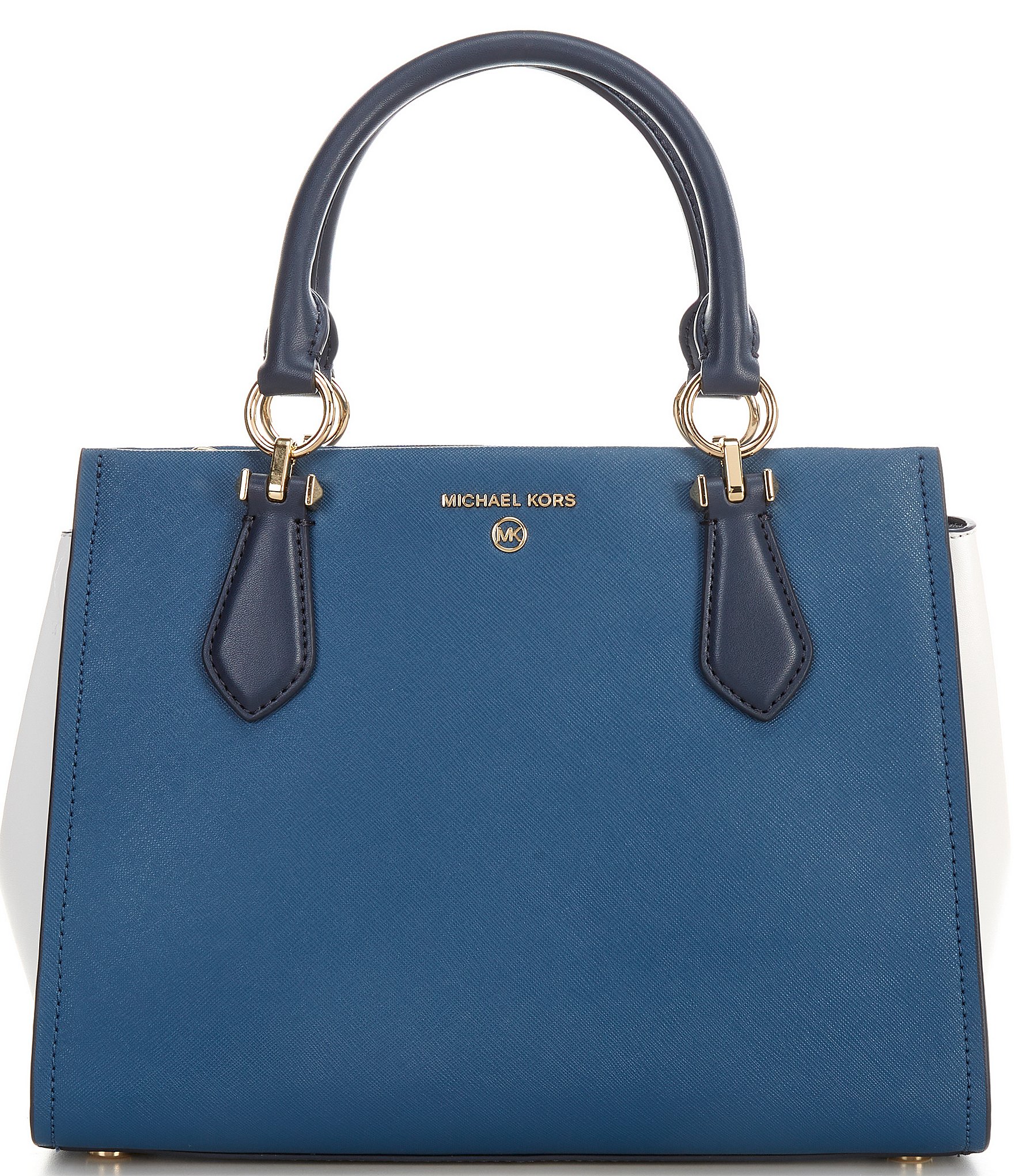 Michael Kors Marilyn Medium Colorblock Saffiano Leather Satchel Bag