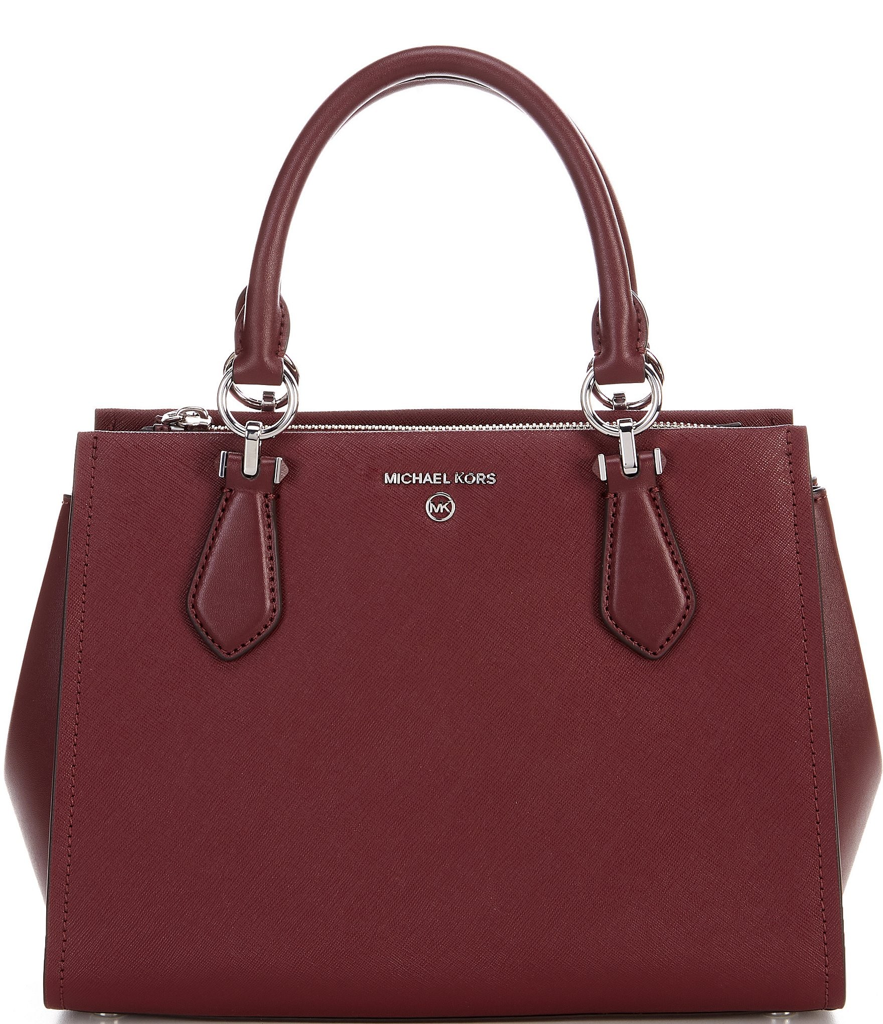 MICHAEL KORS MD MARILYN SATCHEL BAG IN SAFFIANO LEATHER Woman Camel
