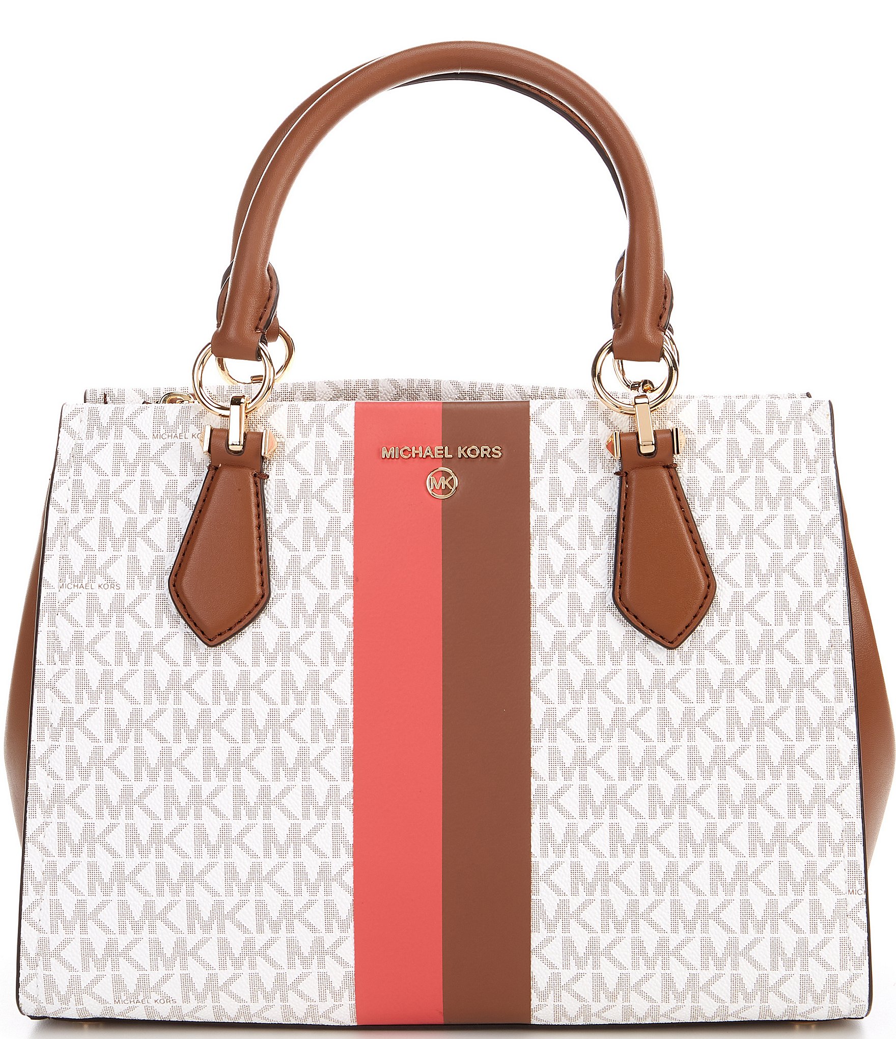 Fejde Tomat input Michael Kors Marilyn Signature Logo Stripe Semi Lux Medium Satchel Bag |  Dillard's