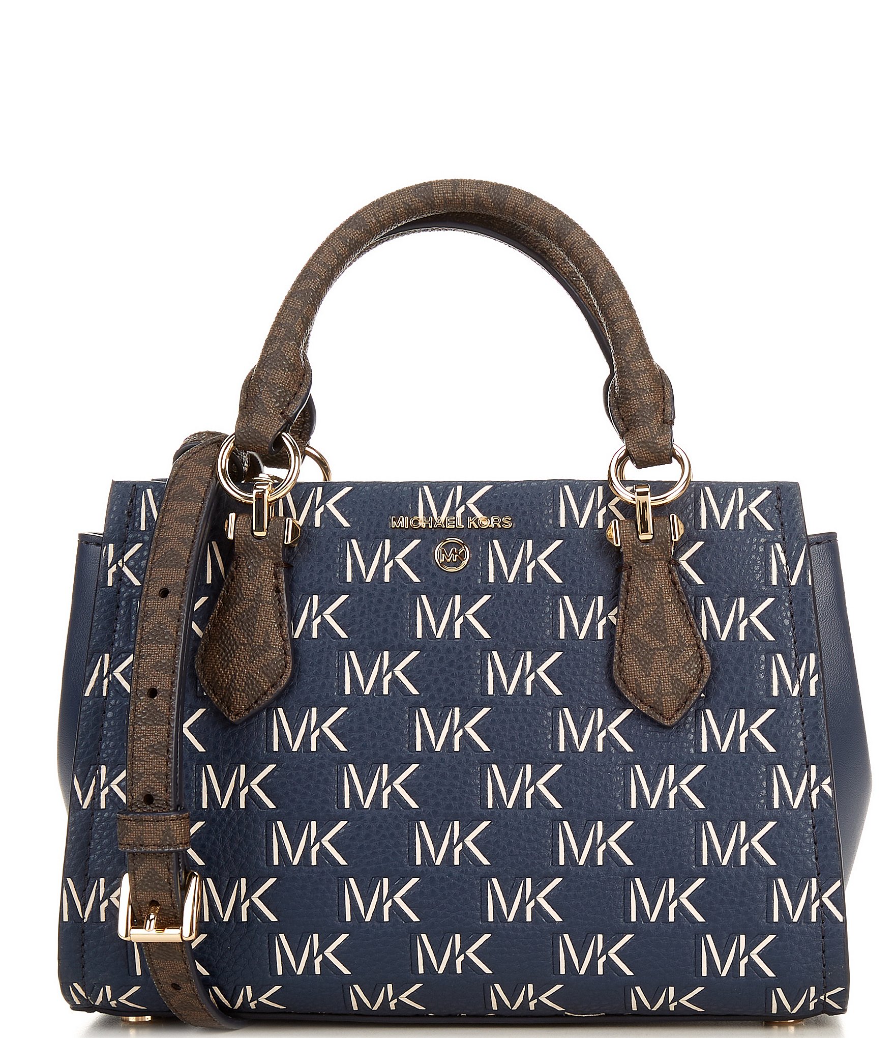 Michael Kors Marilyn Signature Logo Semi Lux Medium Satchel Bag -  Green