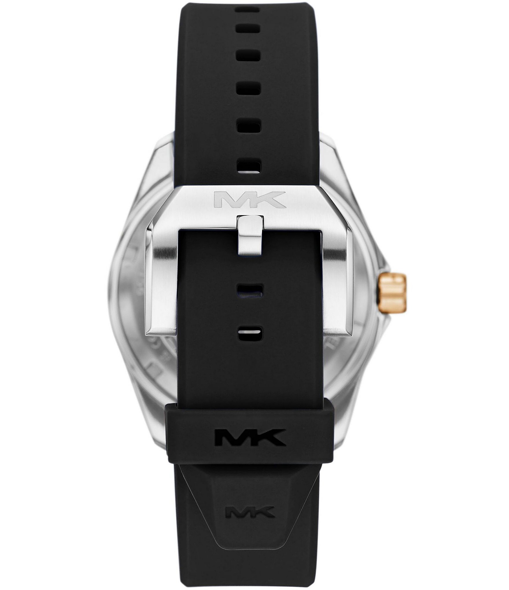 Michael Kors Men's 42mm Maritime Three-Hand Date Black Silicone Strap Watch