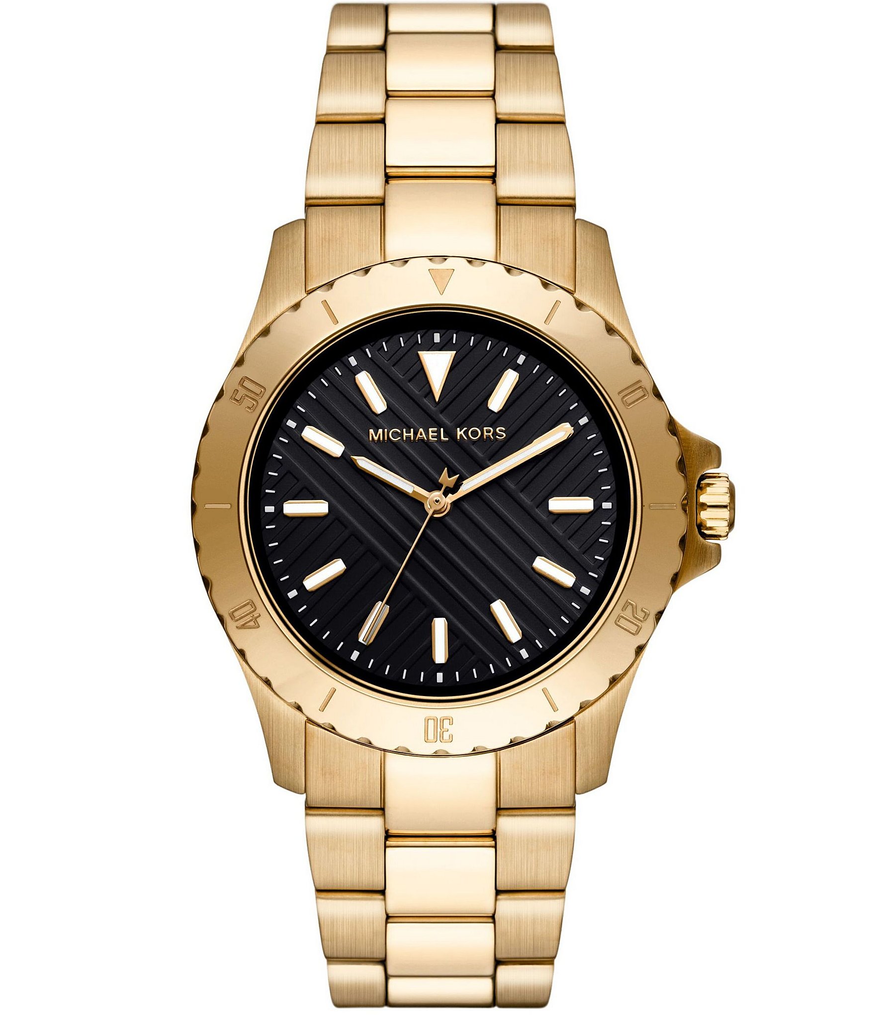 Michael Kors Men's Everest Three-Hand Analog Gold-Tone Stainless Steel ...