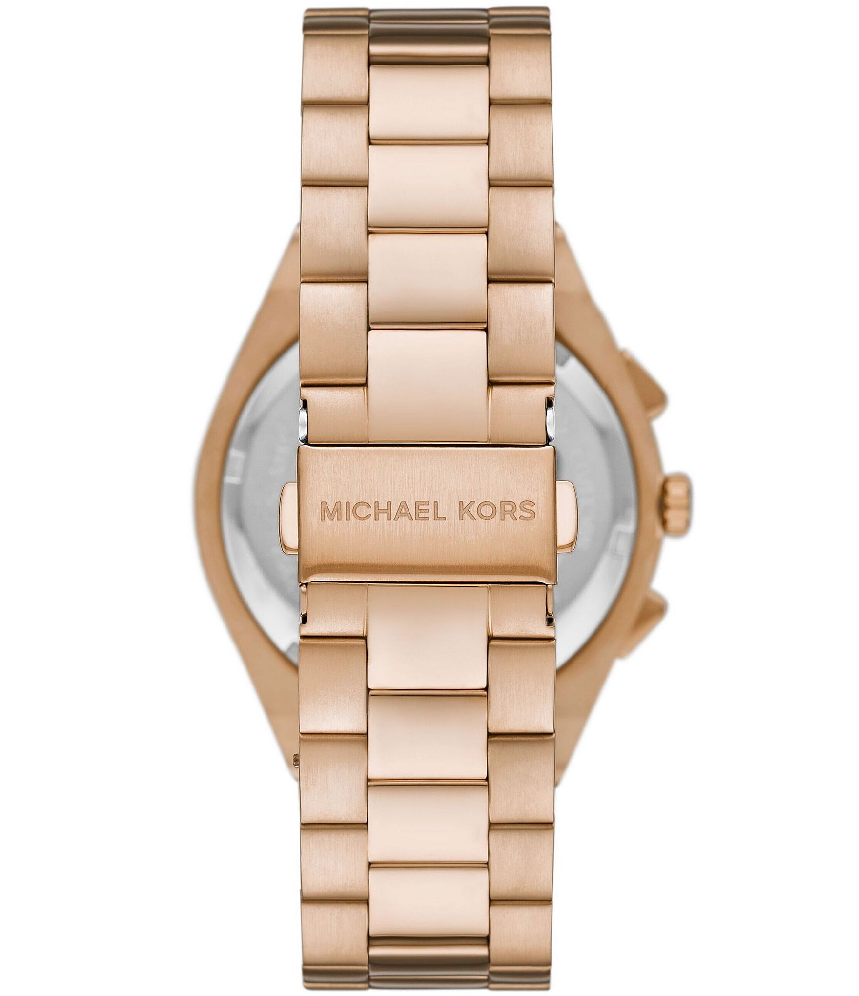 Michael Kors Men's Lennox Chronograph Beige Gold-Tone Stainless Steel Bracelet Watch