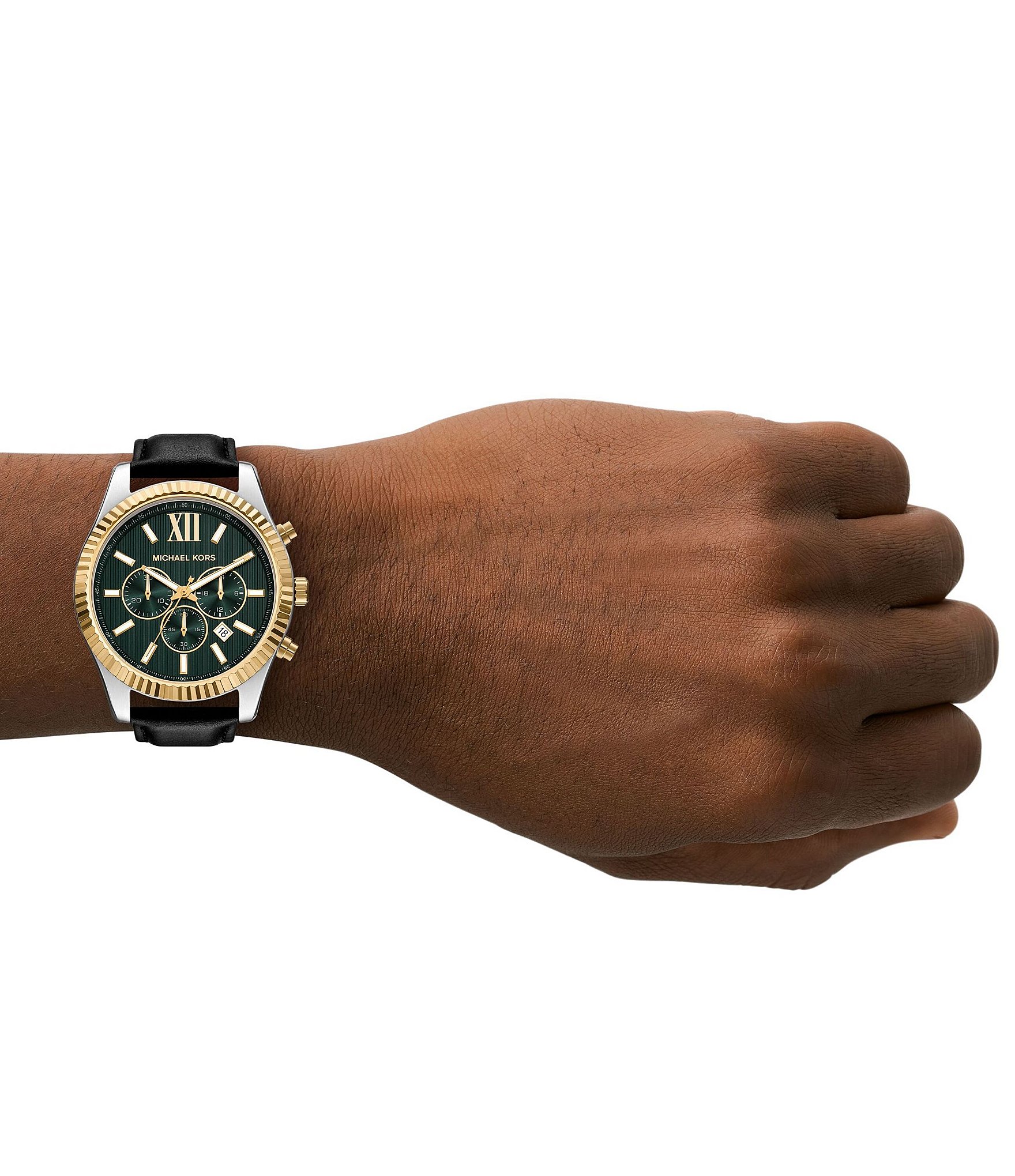 Michael Kors Men's Lexington Quartz Chronograph Leather Strap Watch
