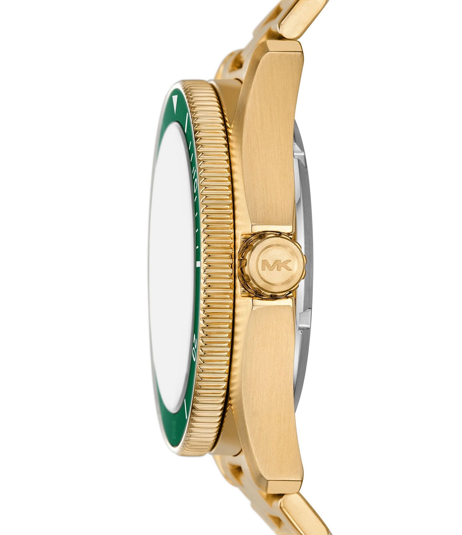 Michael Kors Men's Maritime Green Dial Three-Hand Date Gold-Tone Stainless Steel Bracelet Watch