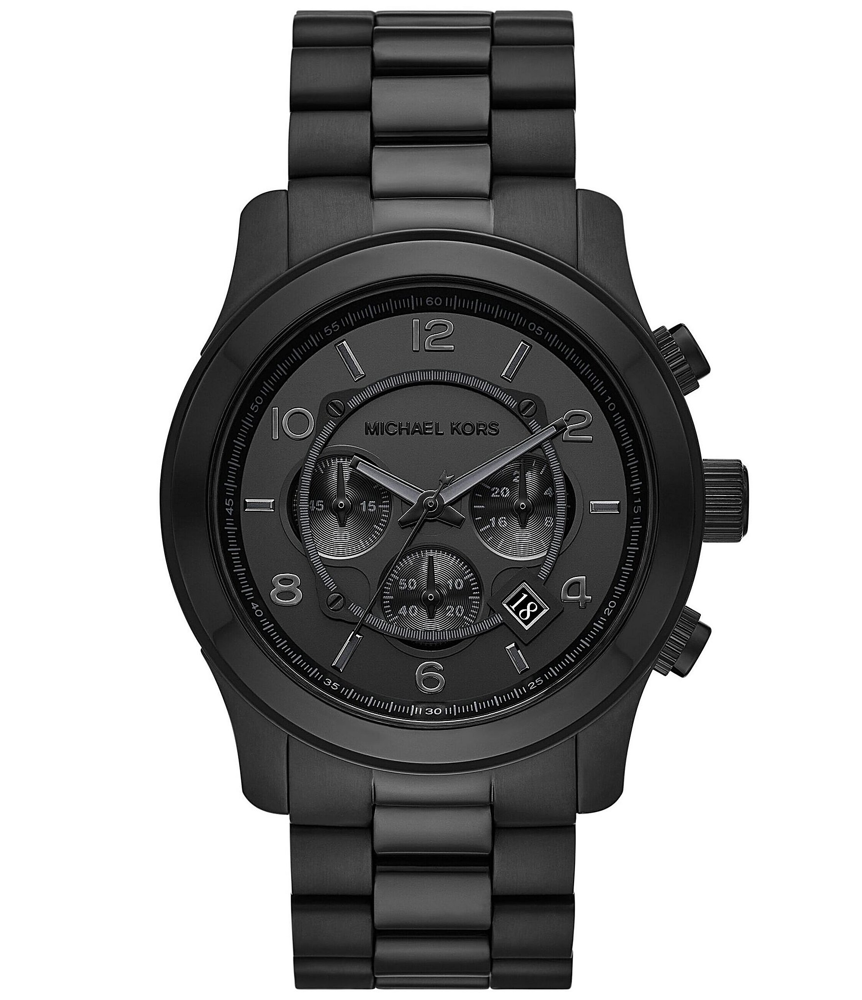 Michael Kors Men's Runway Chronograph Black Stainless Steel Bracelet Watch