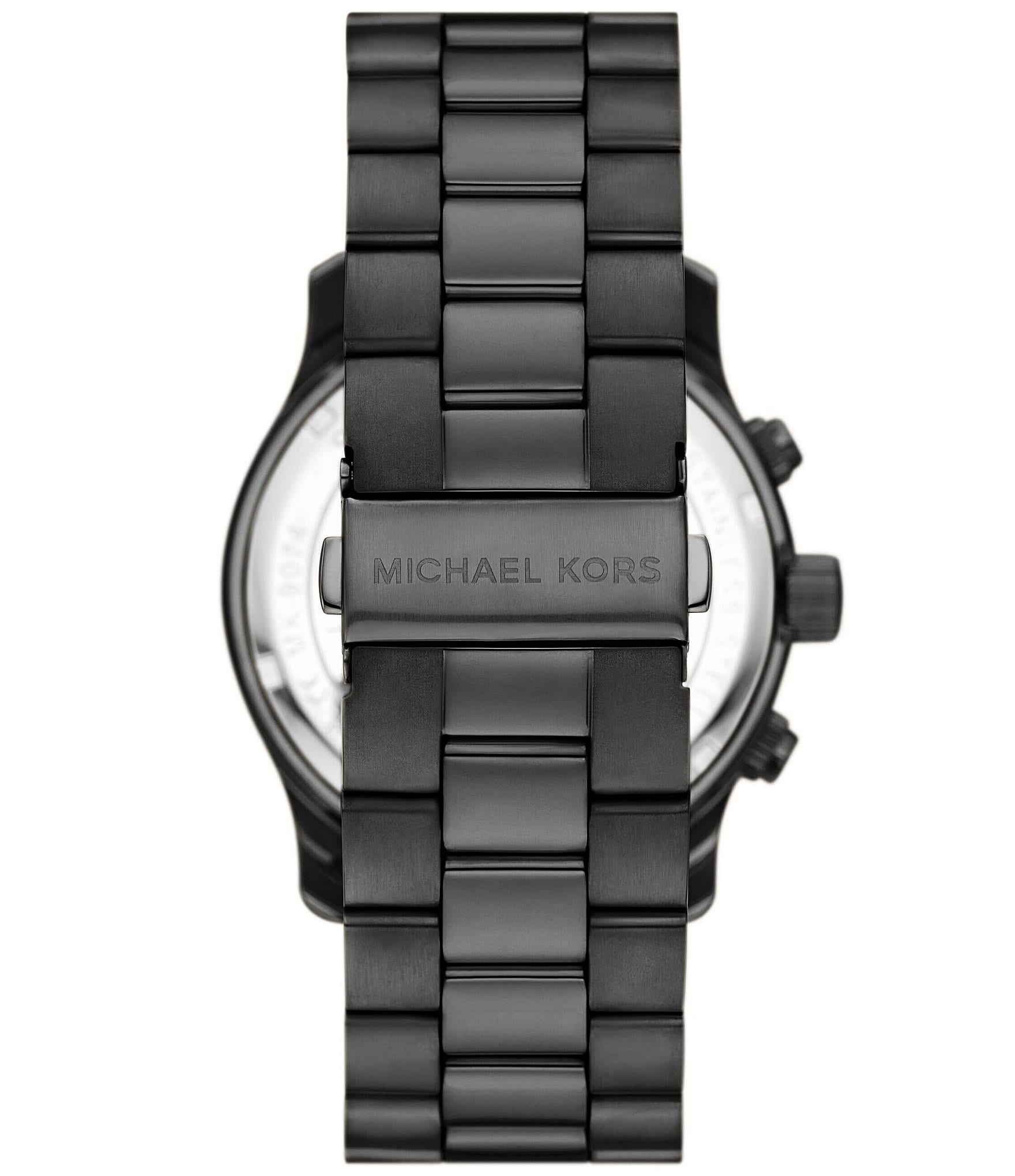 Michael Kors Men's Runway Chronograph Black Stainless Steel Bracelet Watch