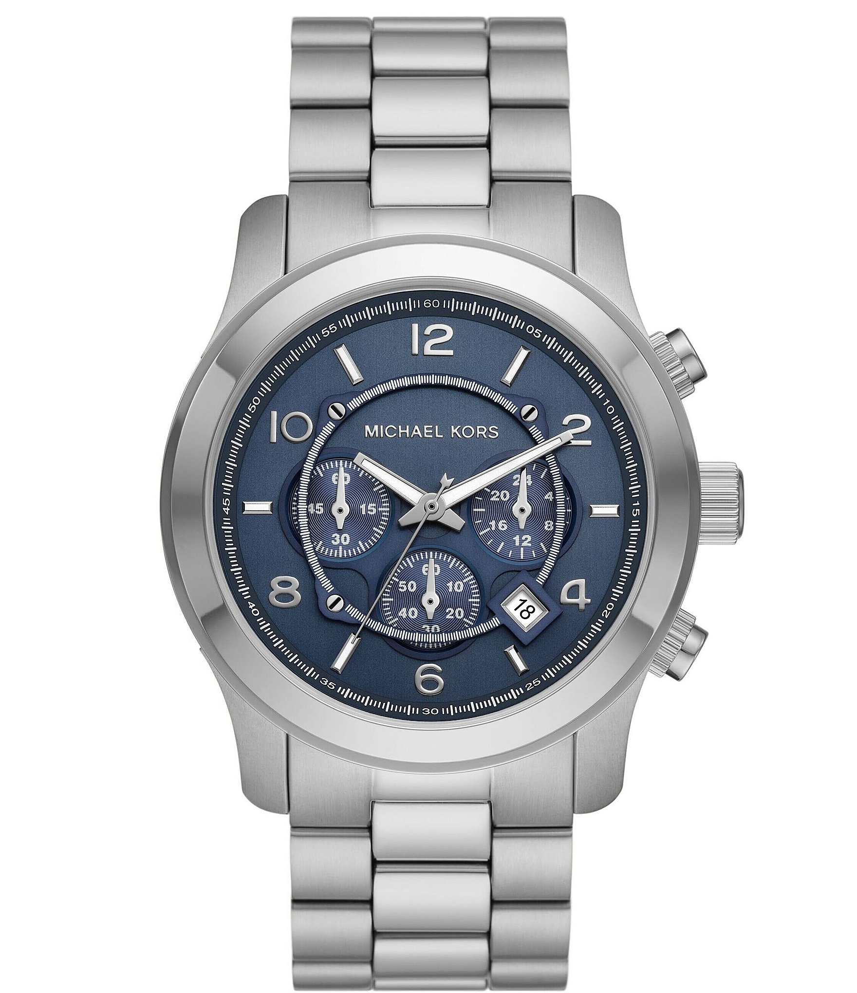 Michael Kors Men's Runway Chronograph Stainless Steel Bracelet Watch ...