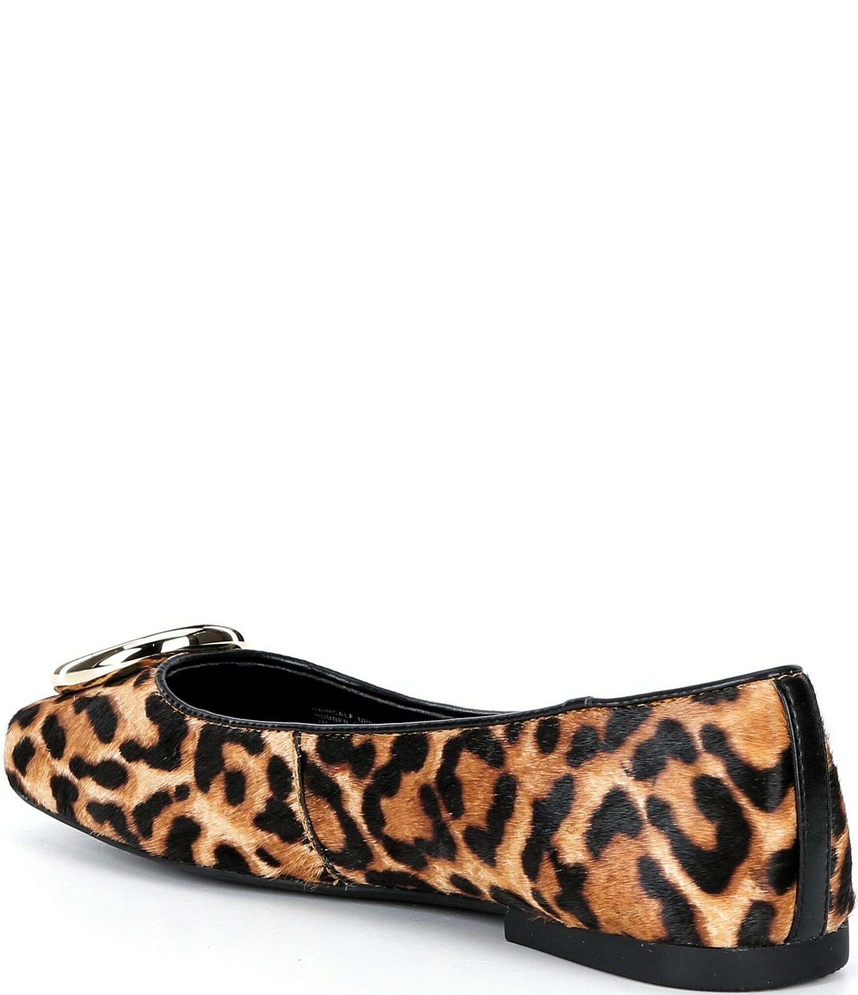 Michael Kors Milan Flex Leopard Print Haircalf Logo Ornament Ballet Flats
