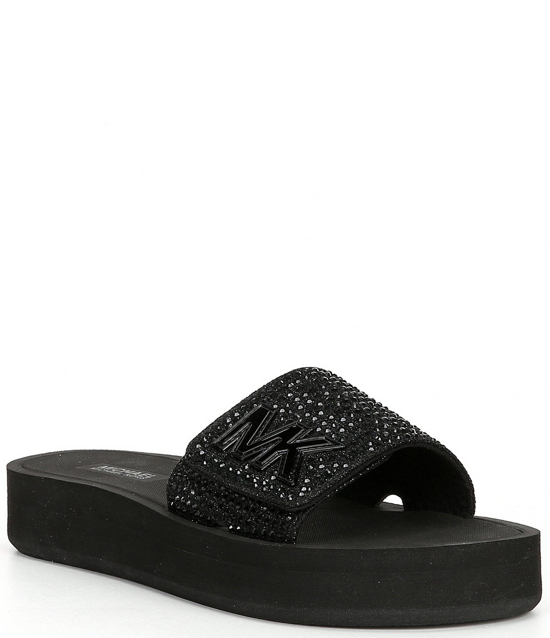 Michael Kors MK Platform Glitter Fabric Slide Sandals | Dillard's
