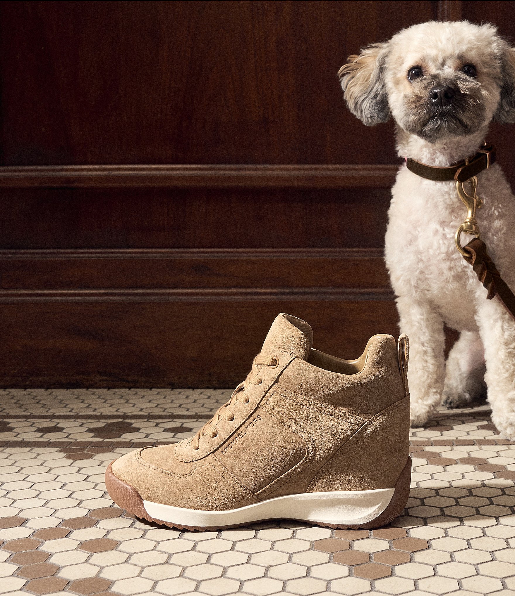 Michael Kors Nikko Trainer Suede Hidden Wedge Sneakers