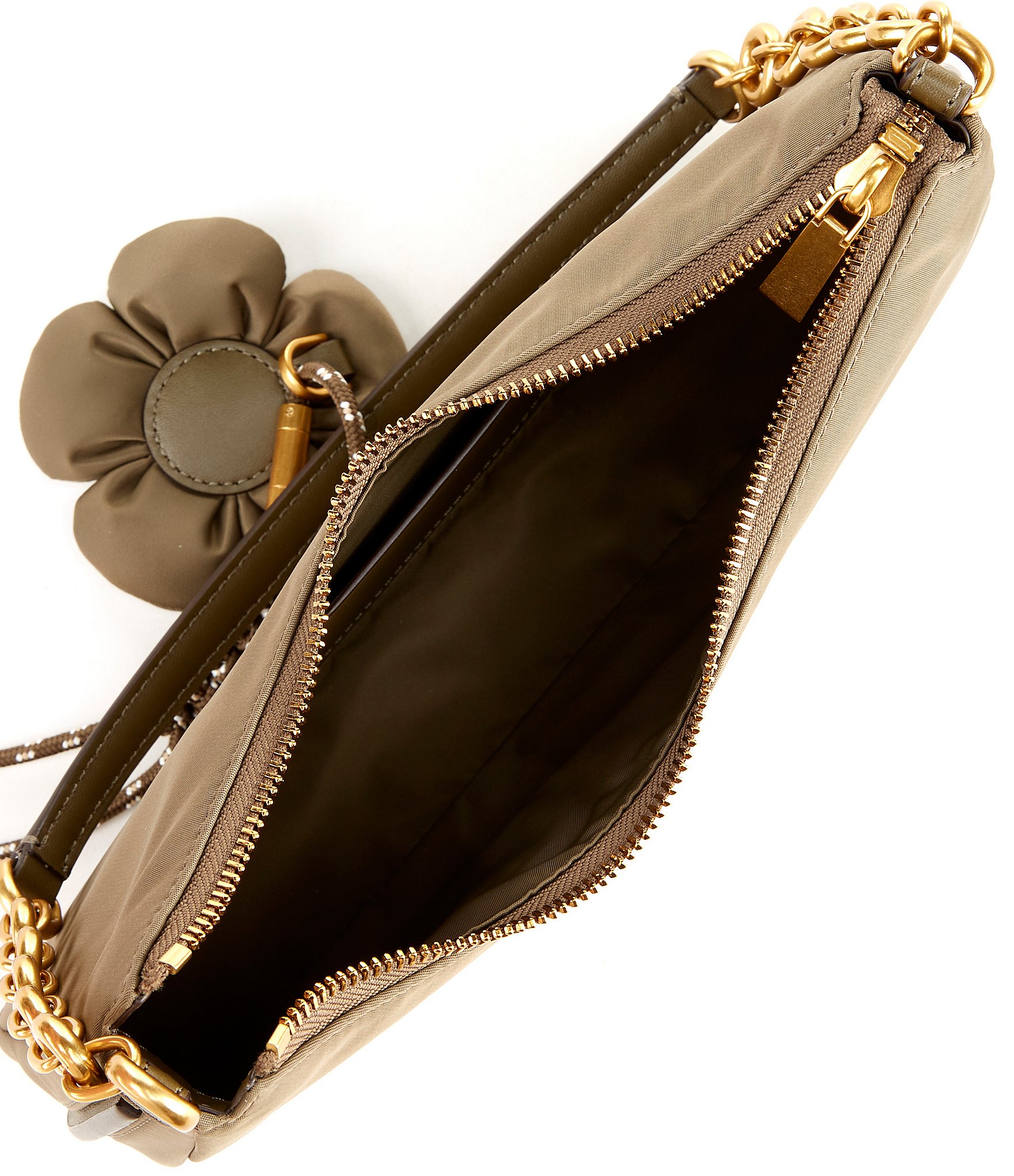 Michael Kors Nolita Medium Nylon Charm Chain Pochette Shoulder Bag