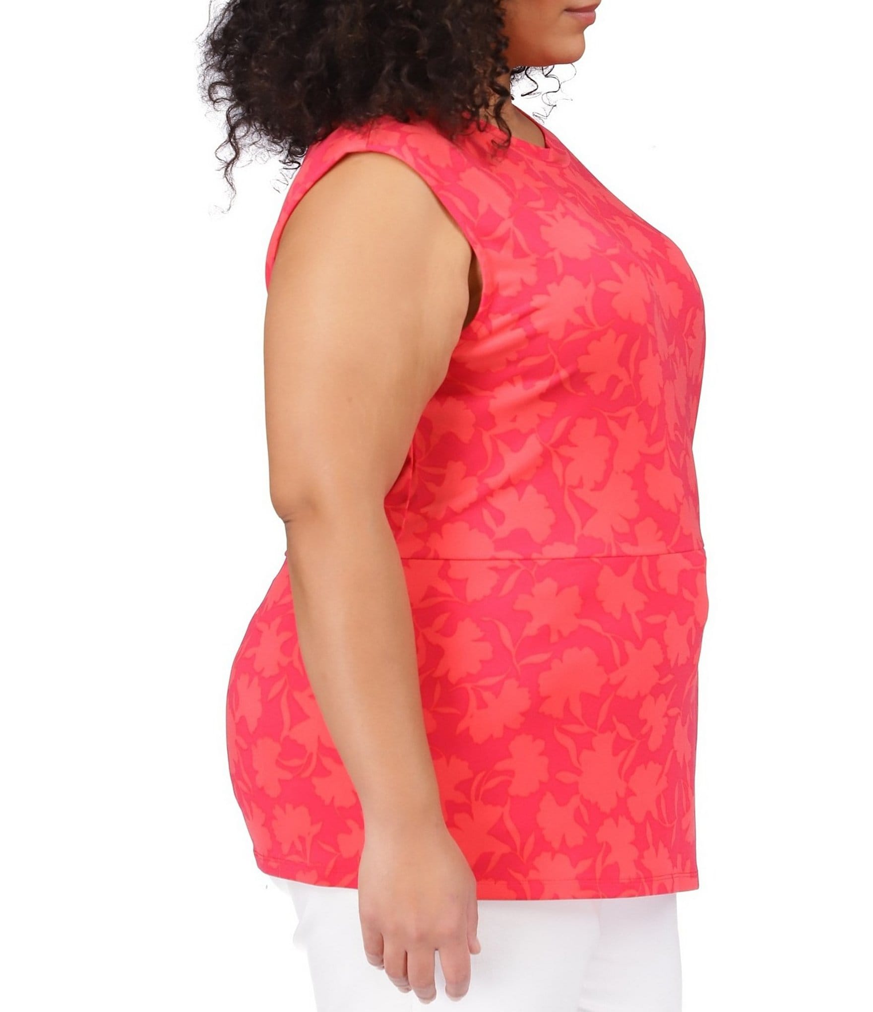 Michael Kors Plus Size Fleur Twist Crew Neck Sleevless Top