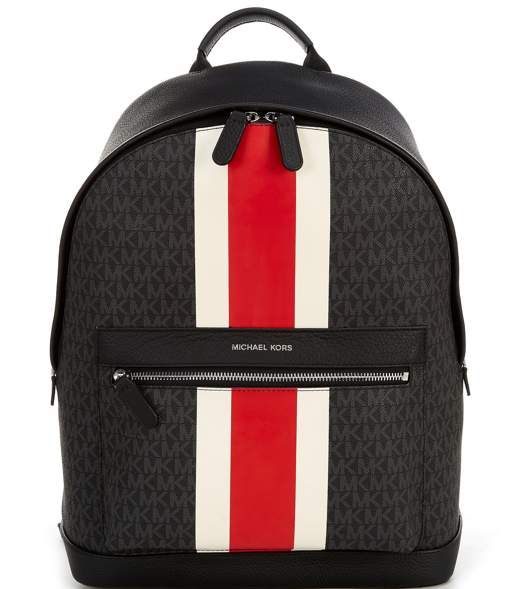 Michael Kors Men's Faux-Leather Varsity Stripe Logo Backpack, Navy