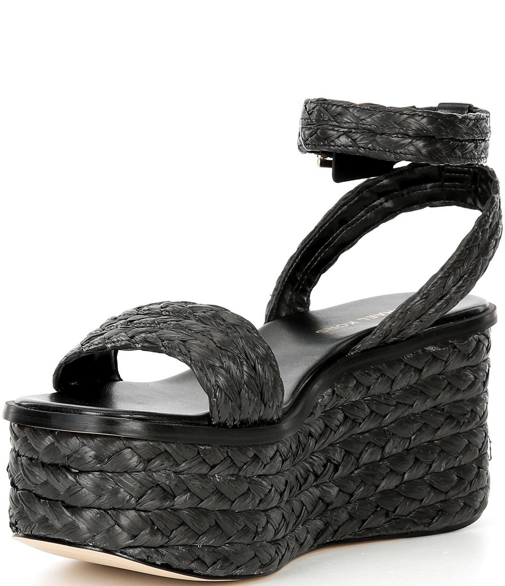 Michael Kors Sandra Husk Ankle Wrap High Platform Sandals