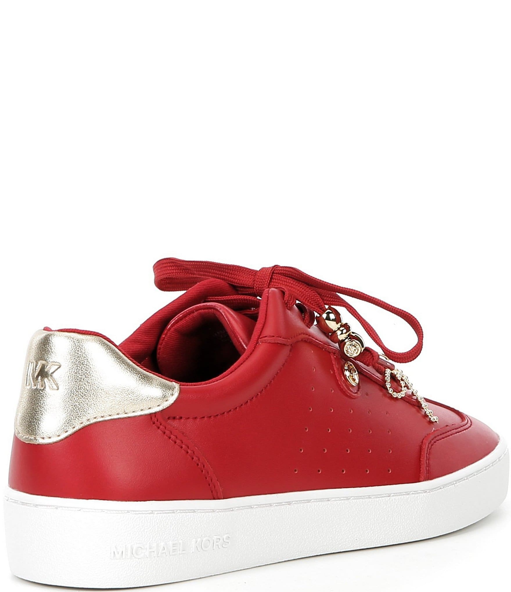 Michael Kors Scotty Leather Charm Hardware Perforated Sneakers