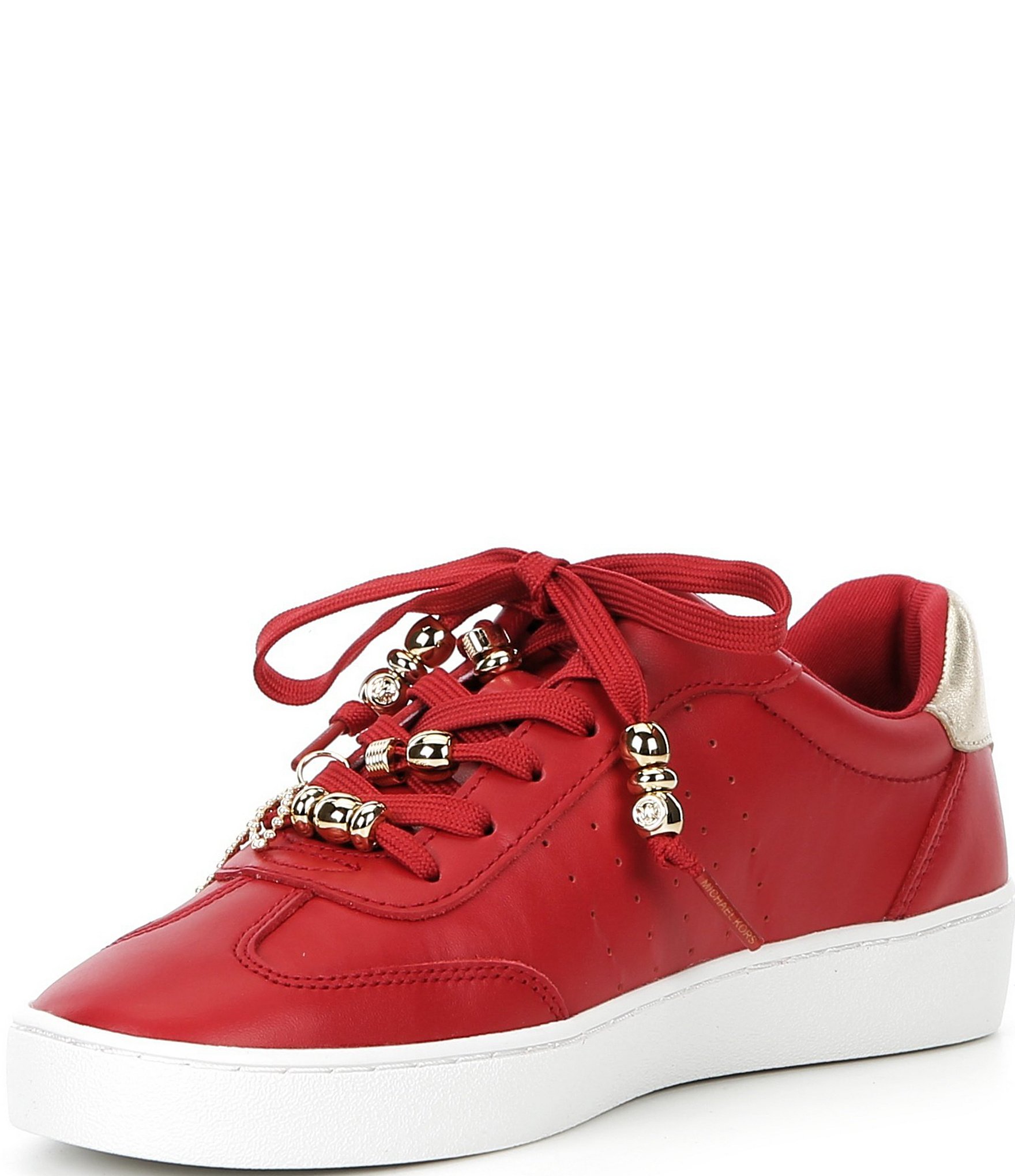 Michael Kors Scotty Leather Charm Hardware Perforated Sneakers