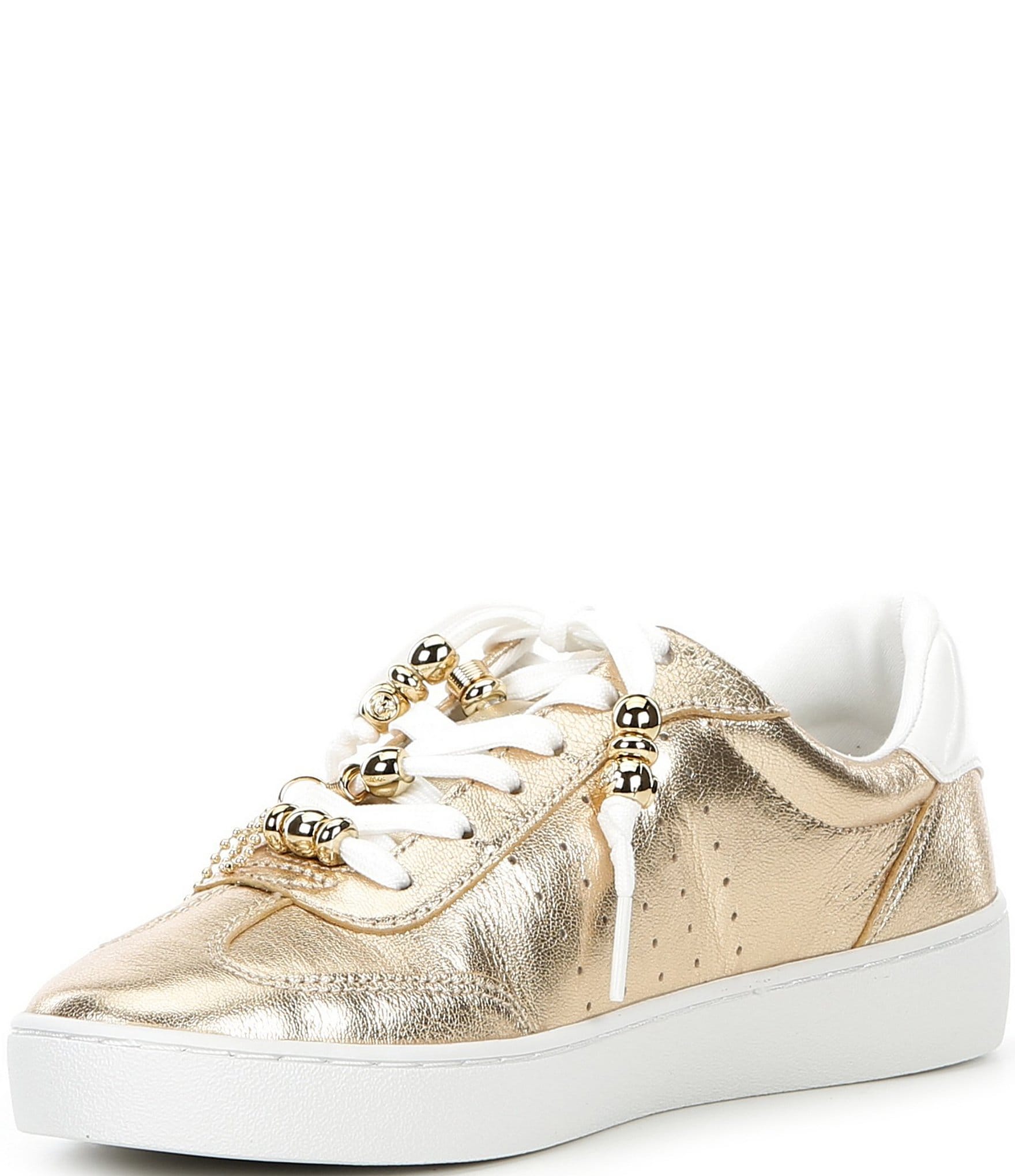 Michael Kors Scotty Leather Charm Hardware Perforated Sneakers