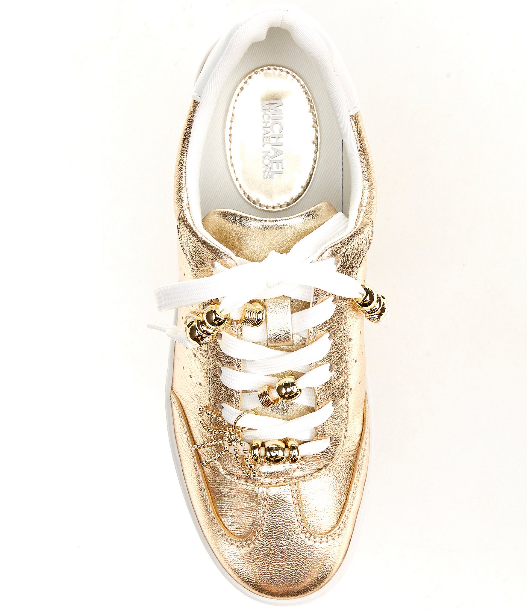 Michael Kors Scotty Leather Charm Hardware Perforated Sneakers