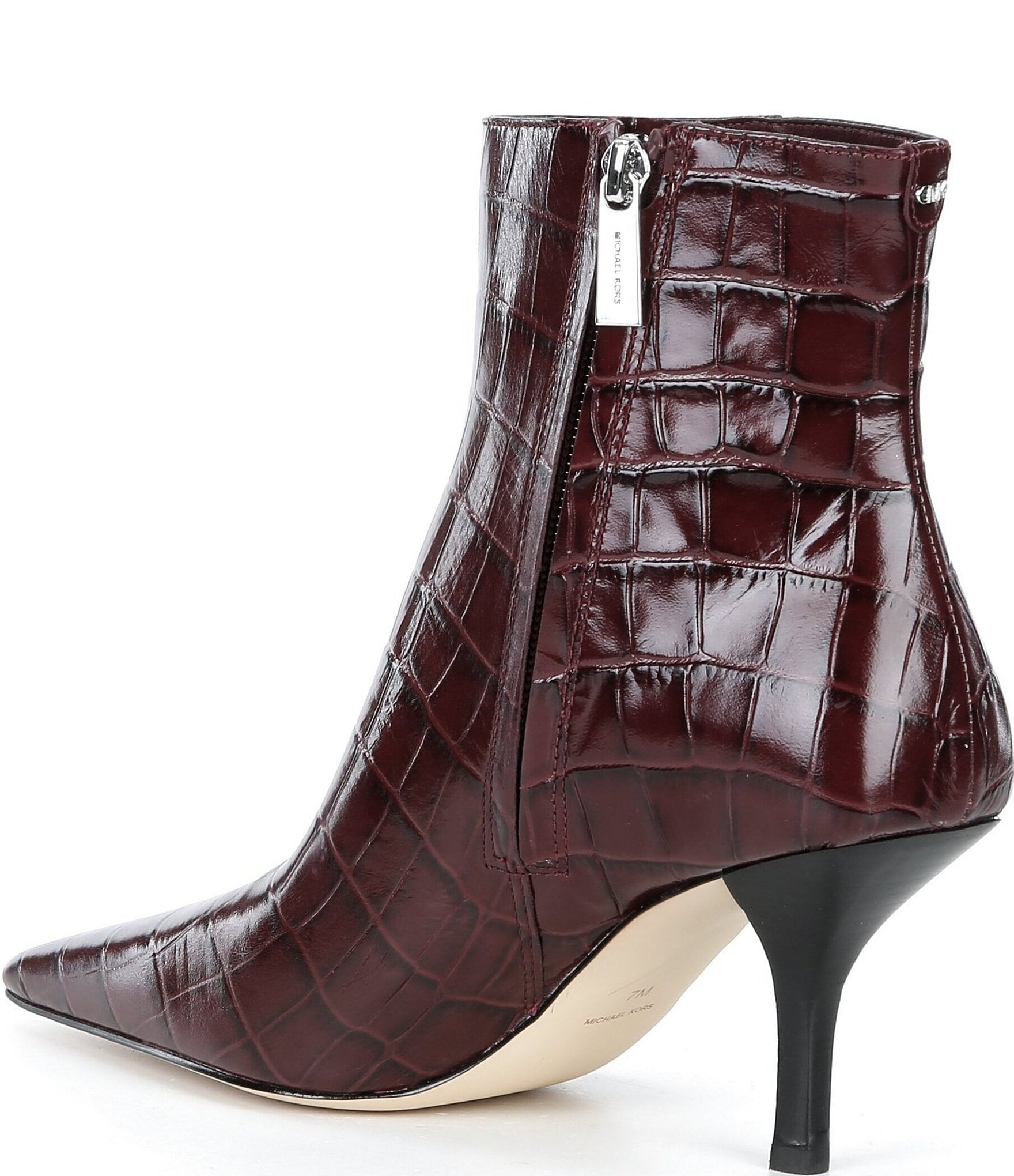 Michael Kors Selina Croco Embossed Leather Booties