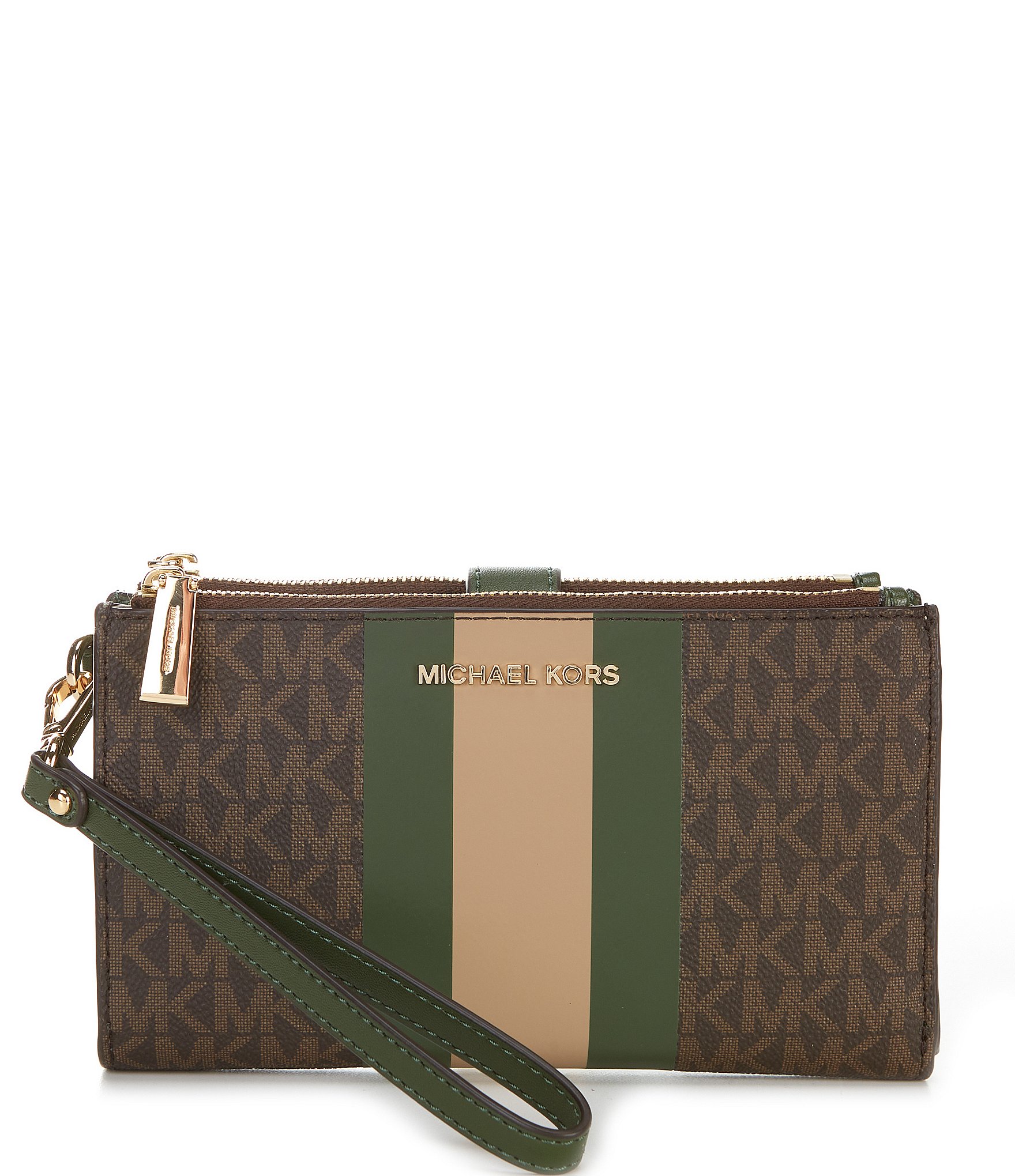 Michael Kors MICHAEL KORS Vanilla Signature Jet Set Snap Pocket Tote  Handbag Brown