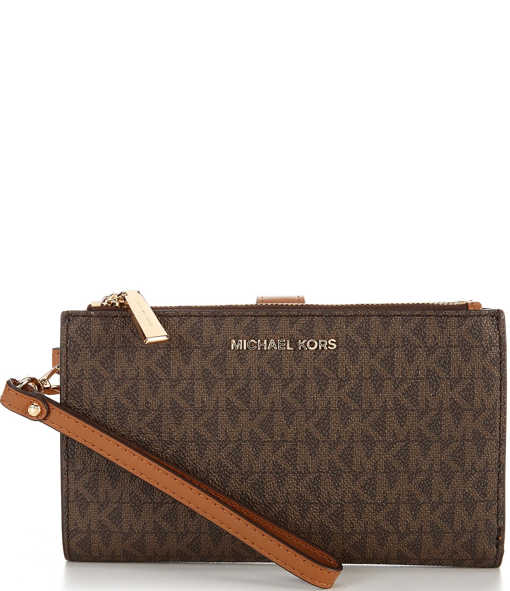 Michael Kors Signature Logo Jet Set Double Zip Wristlet | Dillard's